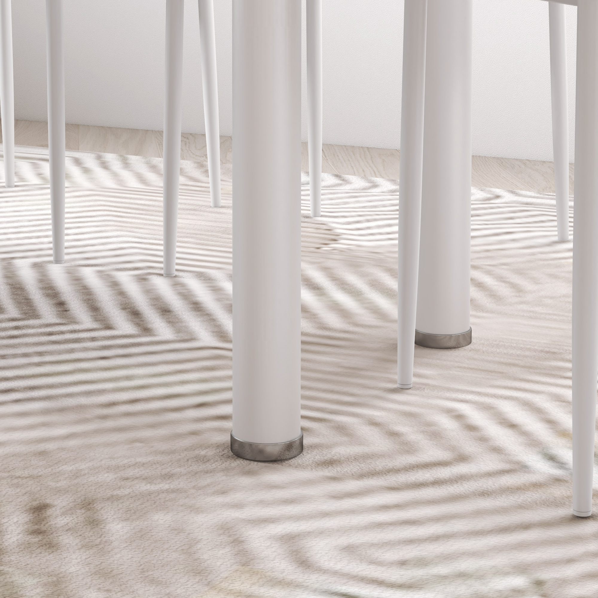 5-tlg. Essgruppe Sitzgruppe Esstisch mit 4 Stühlen, modernes Design, Glastisch, Weiß