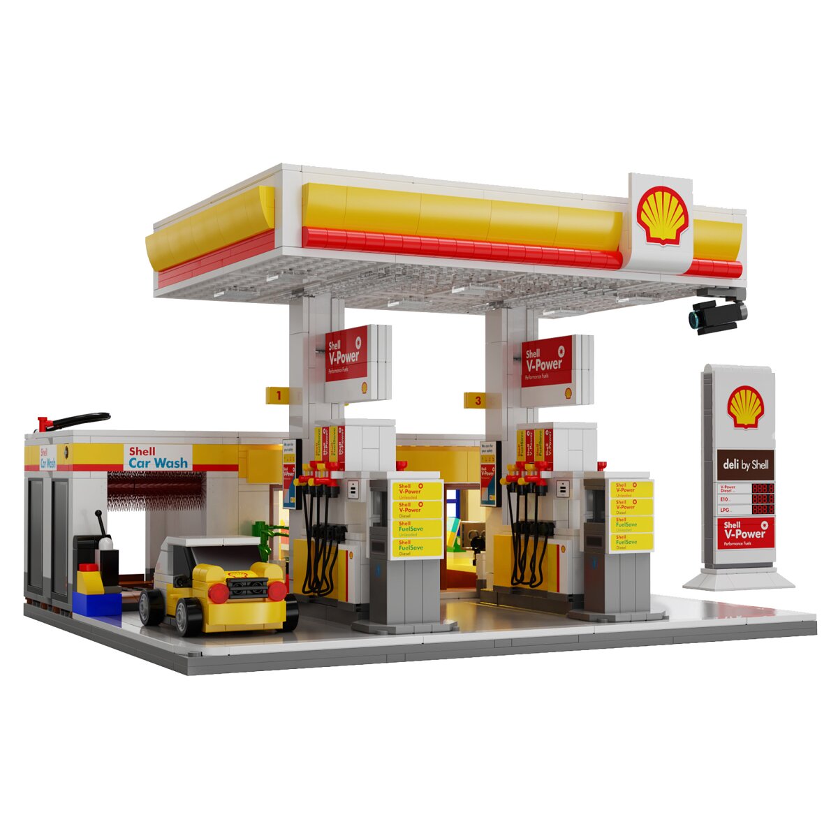 CaDA Shell Tankstelle mit Shop und Waschanlage Bricks