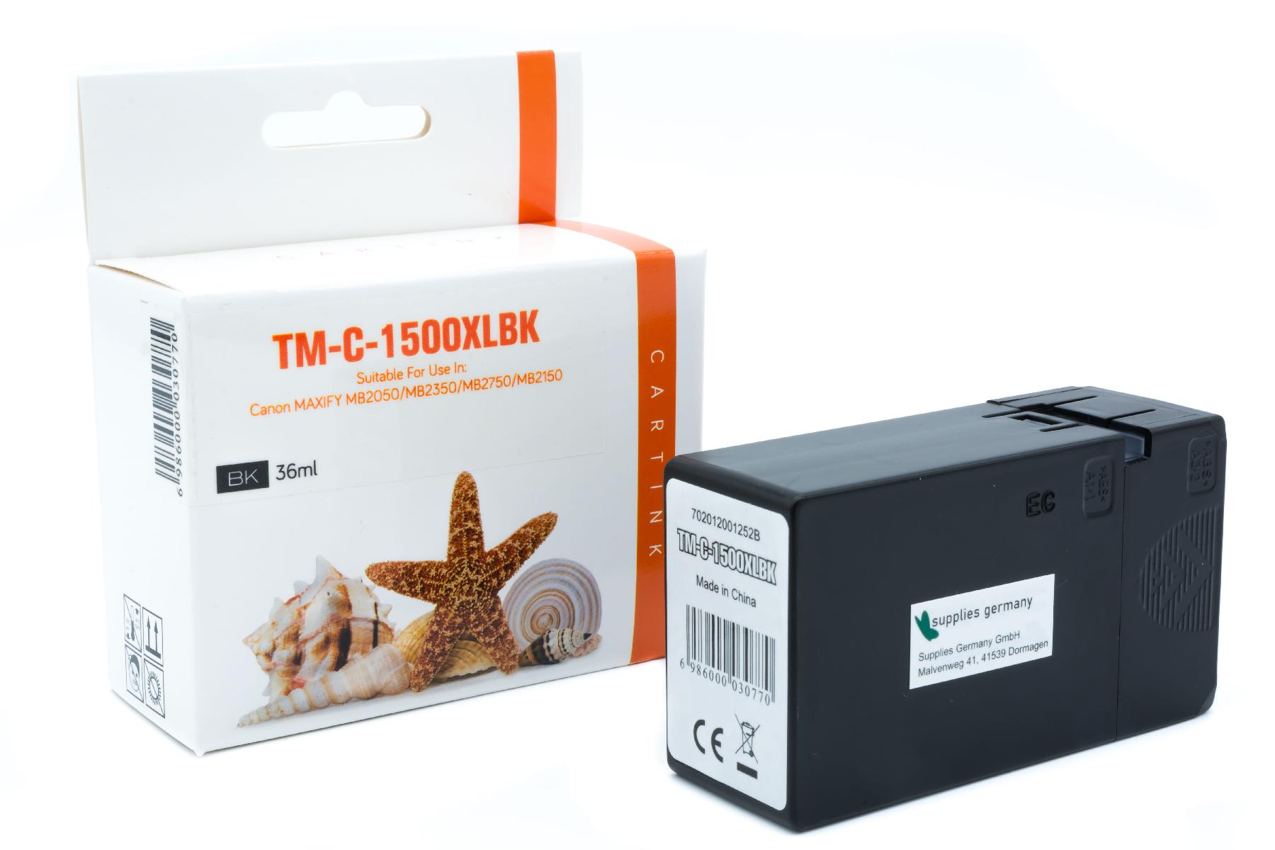 PGI1500BKXL alternativ Seestern Tinte schwarz für / 9182B001 / 36ml