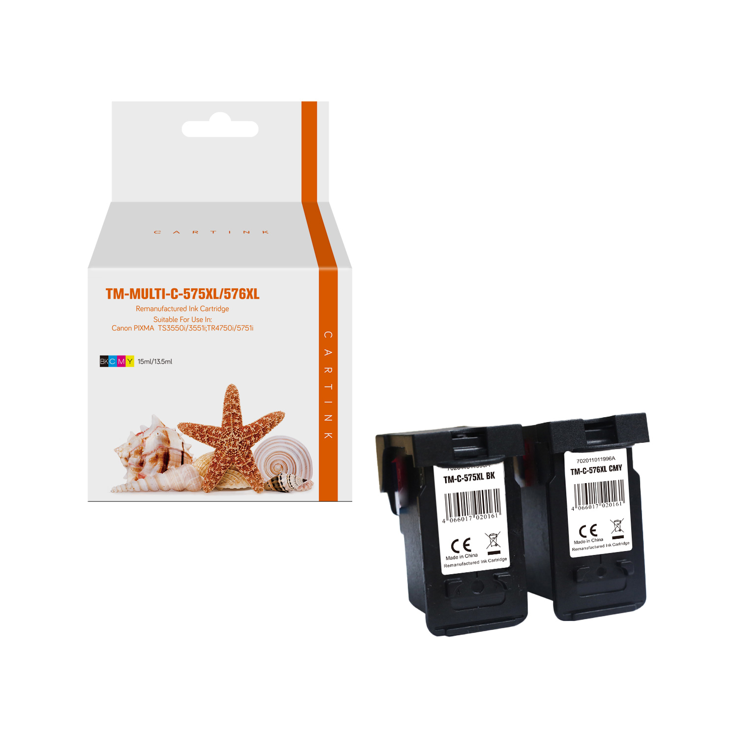 Multipack PG575XL/CL576XL alternativ Tinte für Canon / 543741C001 / 1x PG575X15ml / 1x CL576XL13,5ml