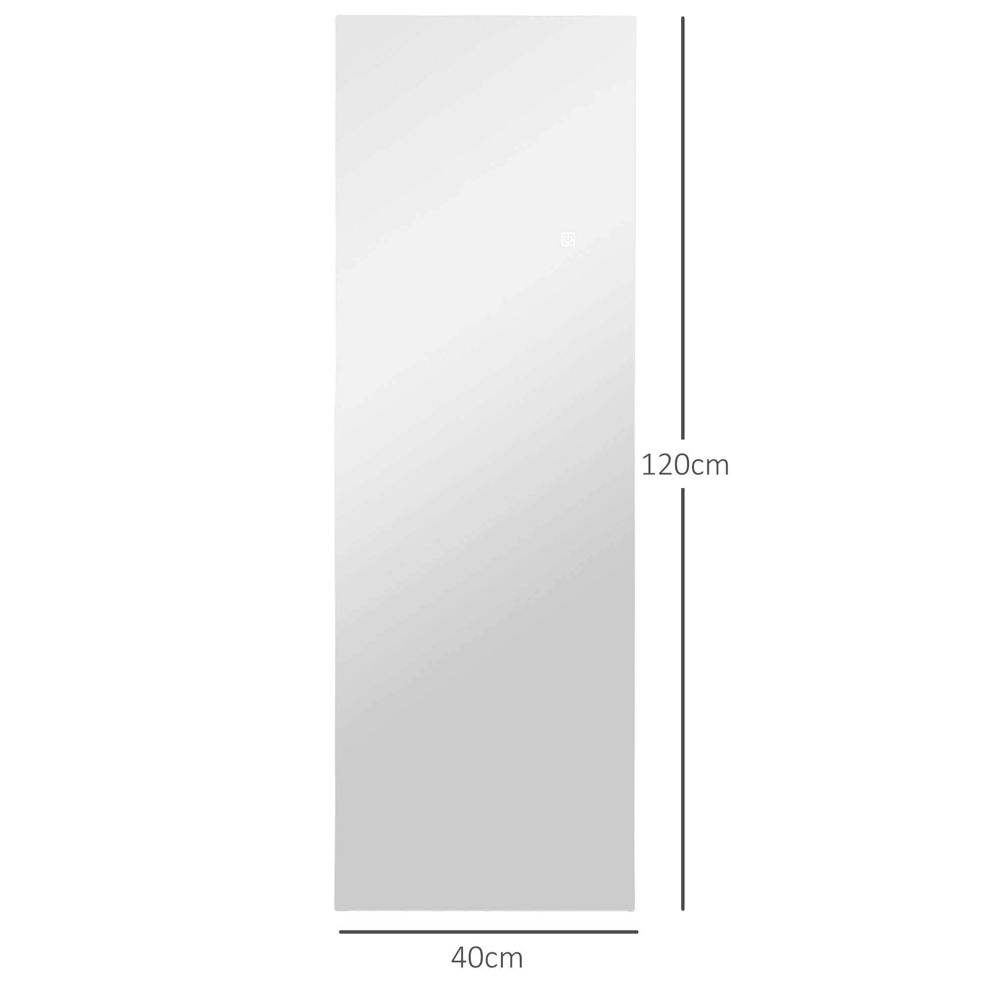 LED Ganzkörperspiegel, dimmbar, rahmenlos, Touch-Steuerung, 40 x 120 cm