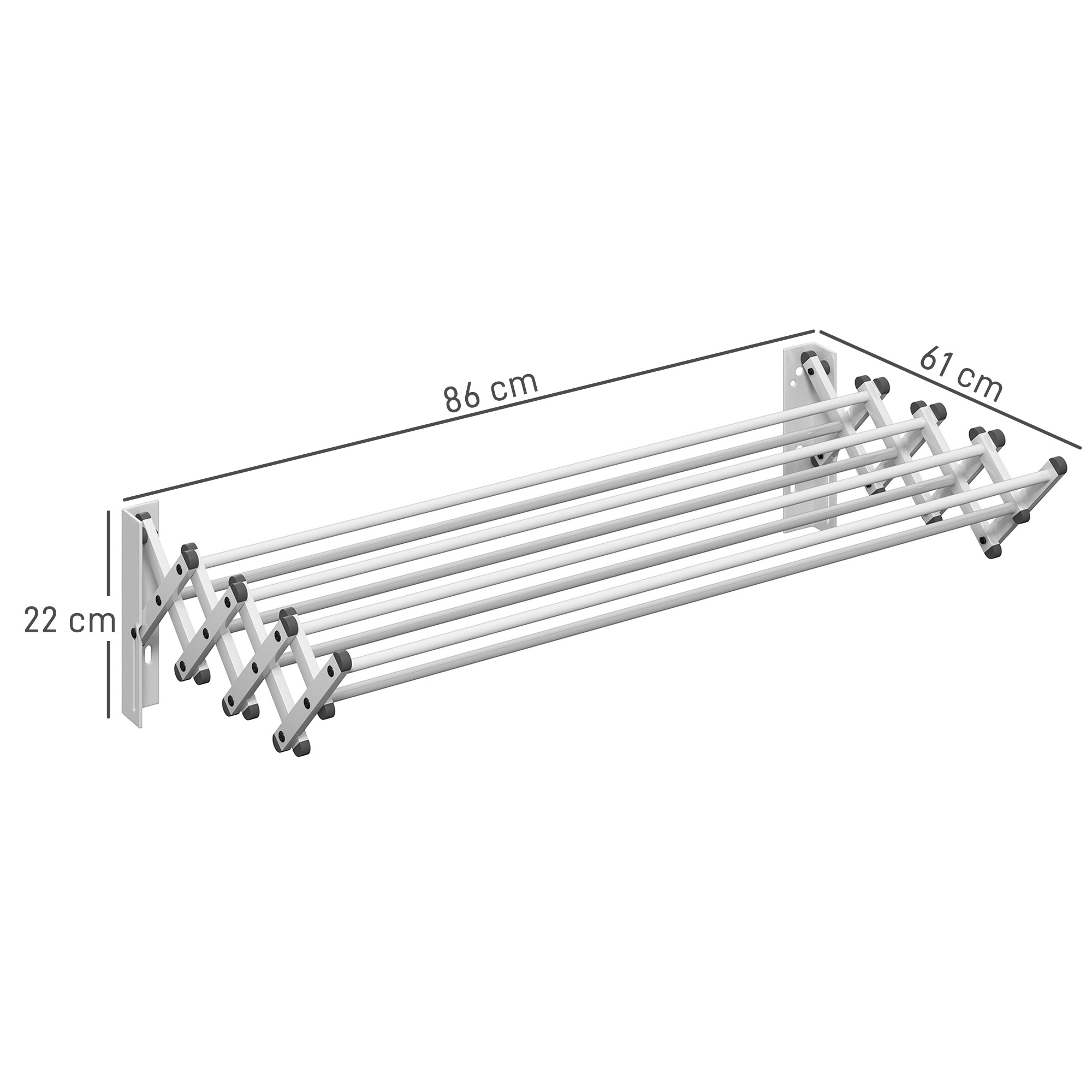 Handtuchhalter, Aluminium, verstellbar, für Innen- und Außenbereich, Silber