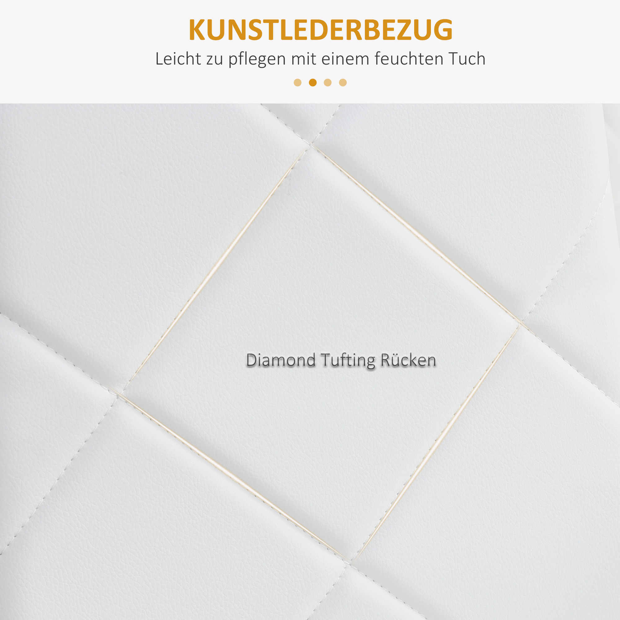 4er-Set Stühle, Esszimmerstühle, Küchenstühle, 41 cm x 50 cm x 97 cm, Weiß