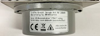 Solar LED Bodenstrahler "CTB-E", eckig / 105x105x40mm, IP44, Edelstahl-Front