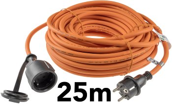 Verlängerungskabel 25m, IP44, Orange / H07RN-F 3G1,5 , Stecker / Kupplung
