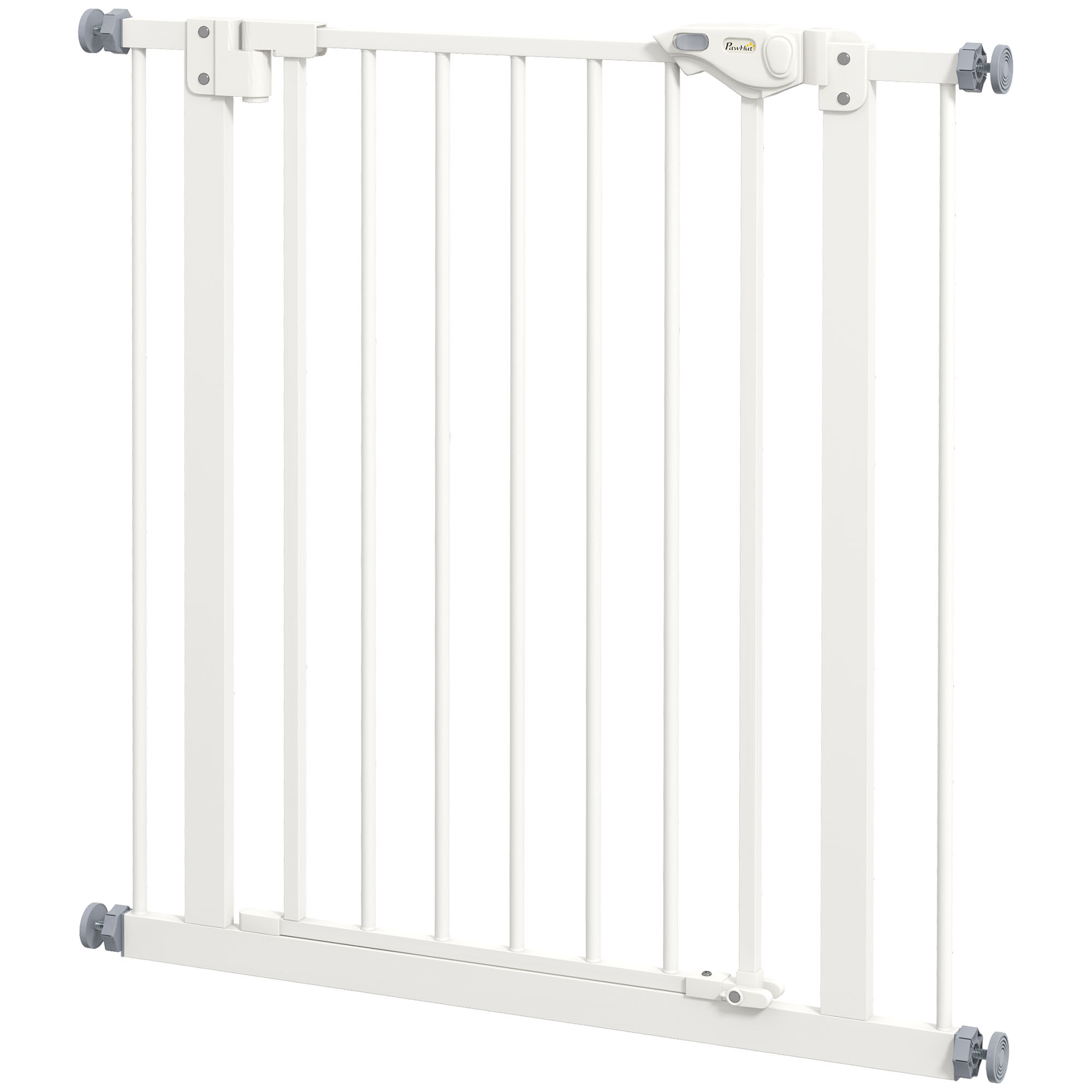 Türschutzgitter für Hunde, Absperrgitter, Schutzgitter für Haustiere, Metall, Kunststoff, 74-80 cm, Weiß