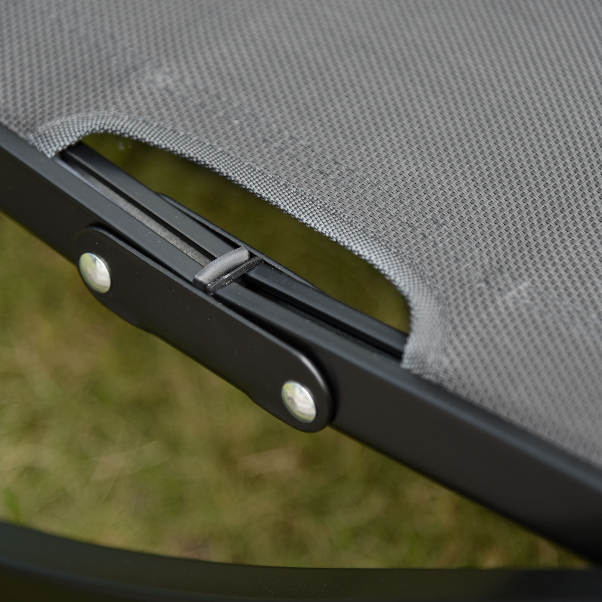 2er Set Sonnenliege Gartenliegen Stoffliege Relaxliege ergonomisch Aluminium Texteline Dunkelgrau 165 x 61 x 63 cm