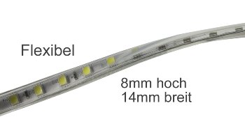 LED-Stripe "Ultra-Bright" 230V, 5,0m / 600 Lumen/Meter, warmweiß