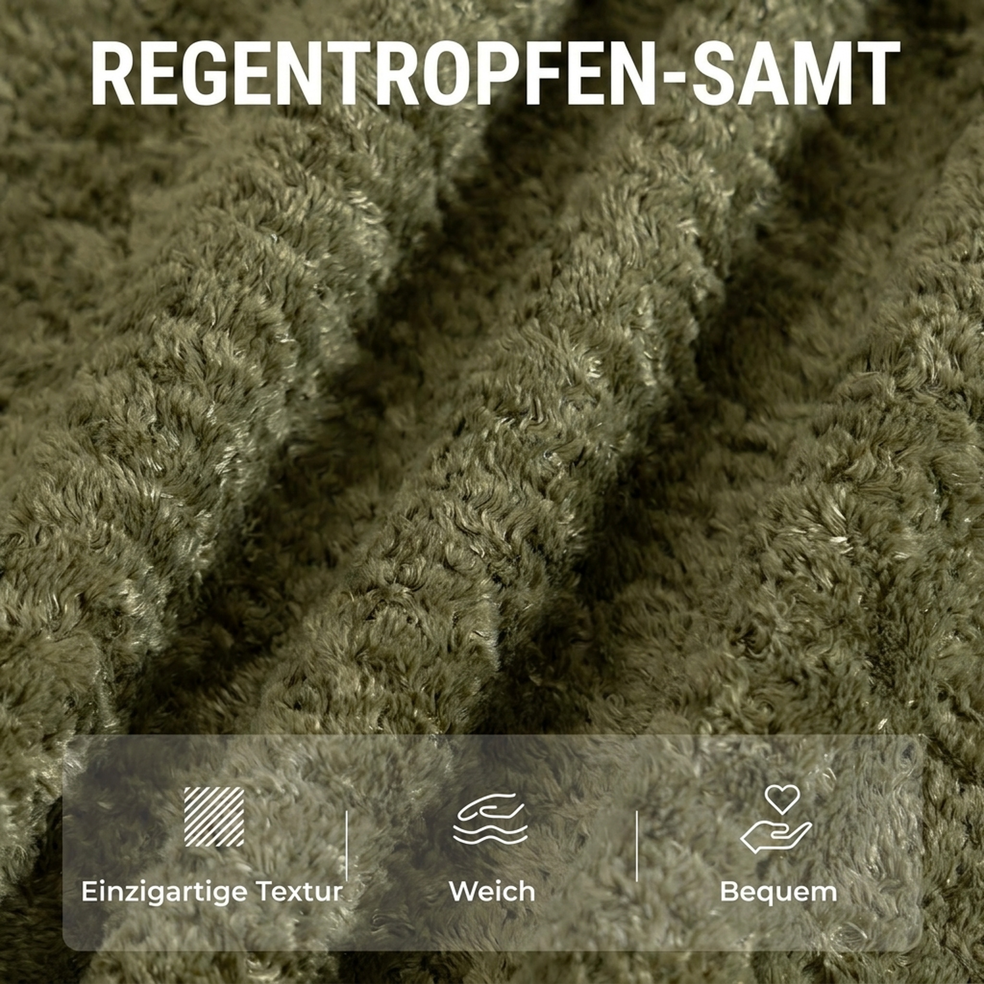 Loungesessel mit Hocker, 360° drehbar, aus Raindrop-Samt, höhenverstellbarer Fußhocker, Grün