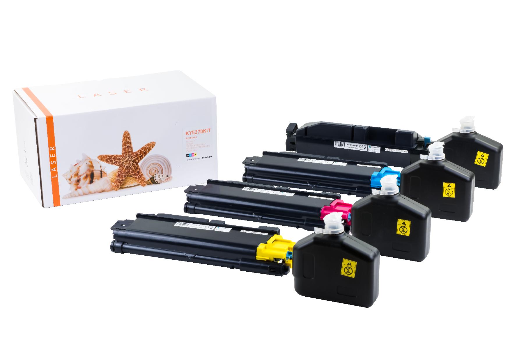 TK5270KIT alternativ Toner Rainbowkit für Kyoce / TK5270 / BK8.000 / CMY6.000 Seiten