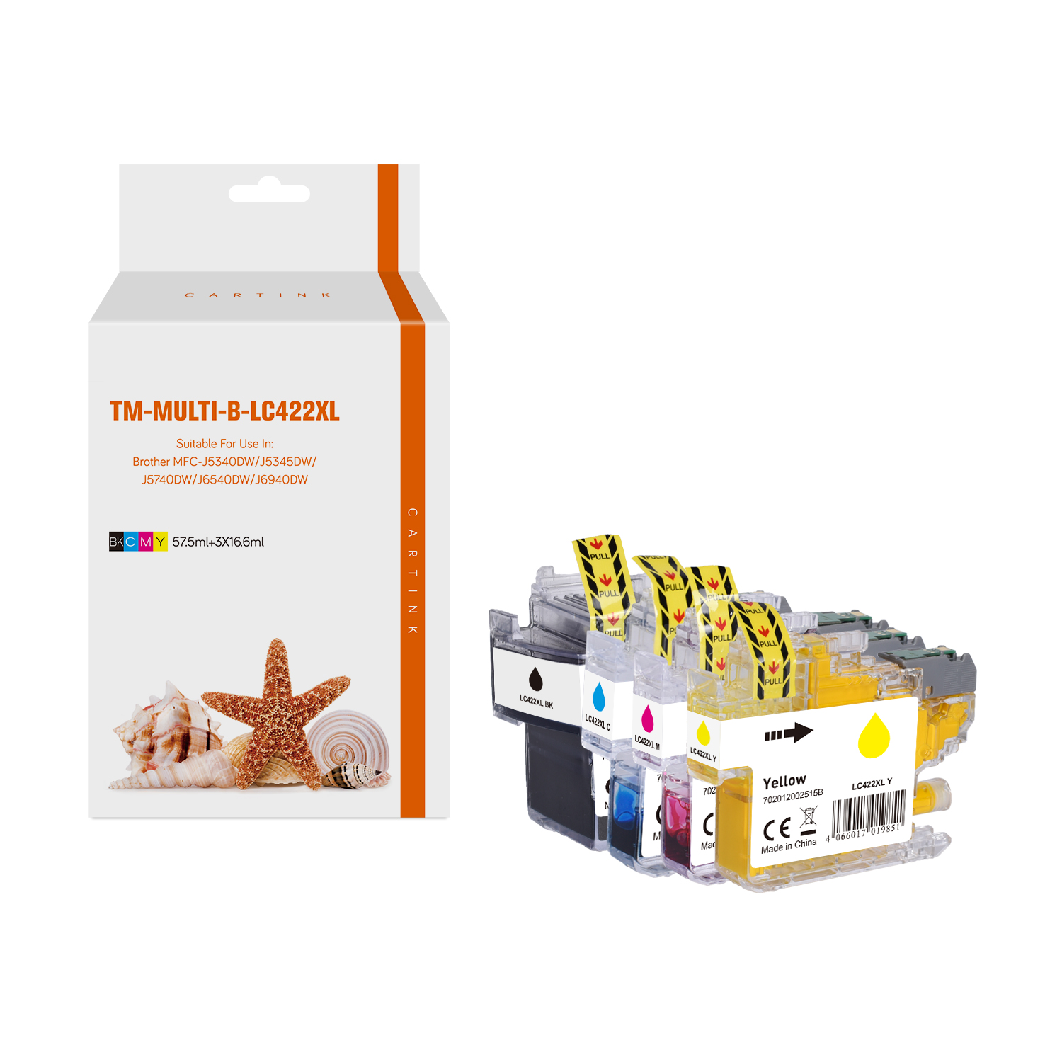 Multipack LC422XL alternativ Tinte für Brother  / LC422XLVAL / BK69ml / C,M,Y19ml