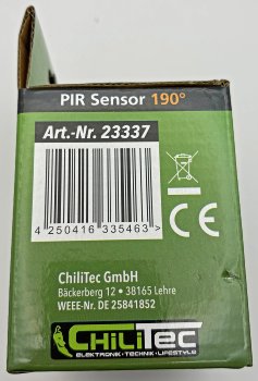 Unterputz PIR-Bewegungsmelder 190°- IP65 / 2 & 3 - Draht Technik, weiß