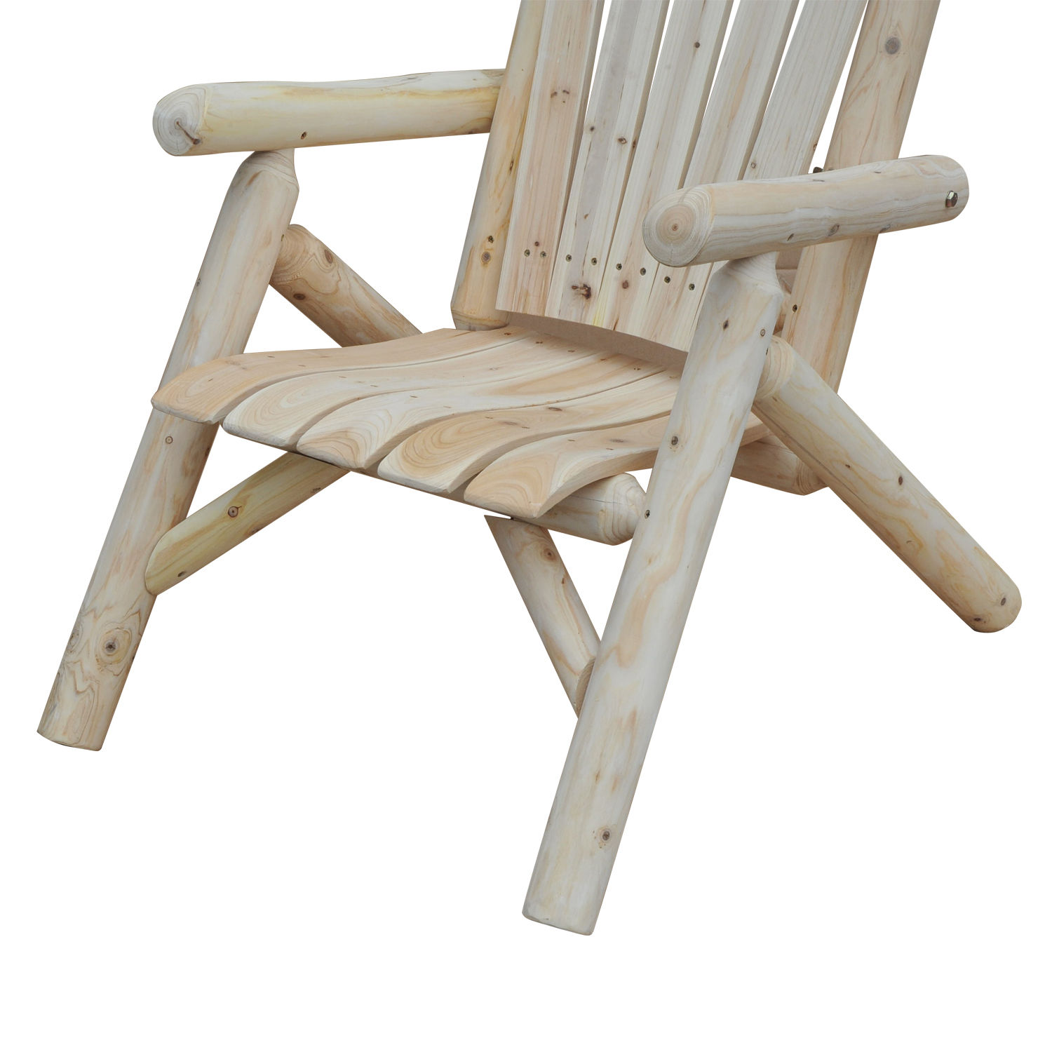 Adirondack Gartenstuhl Gartensessel Holzstuhl Hochlehner mit Armlehne Tannenholz Natur 83 x 68 x 101 cm
