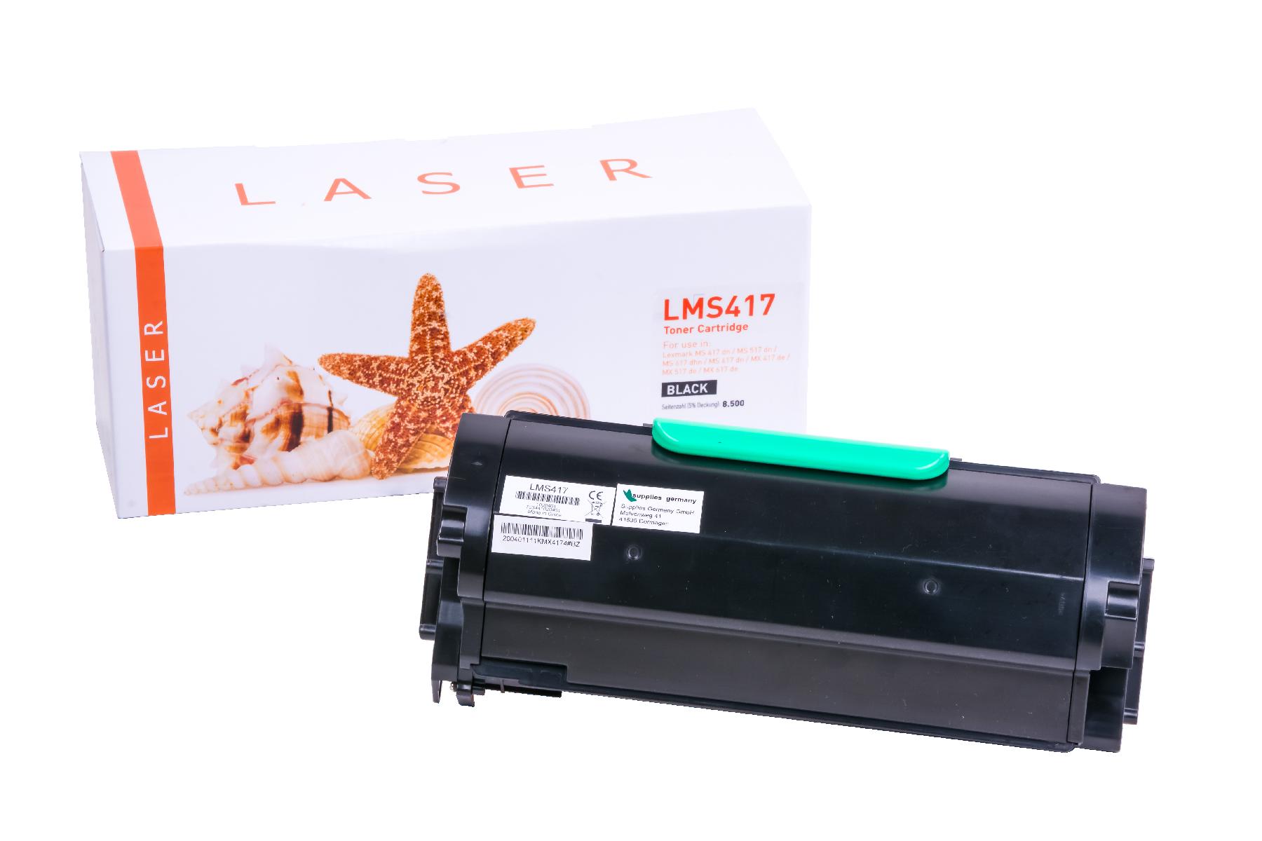 MS417 alternativ Toner black für Lexmark / 51B2H00 / 8.500 Seiten