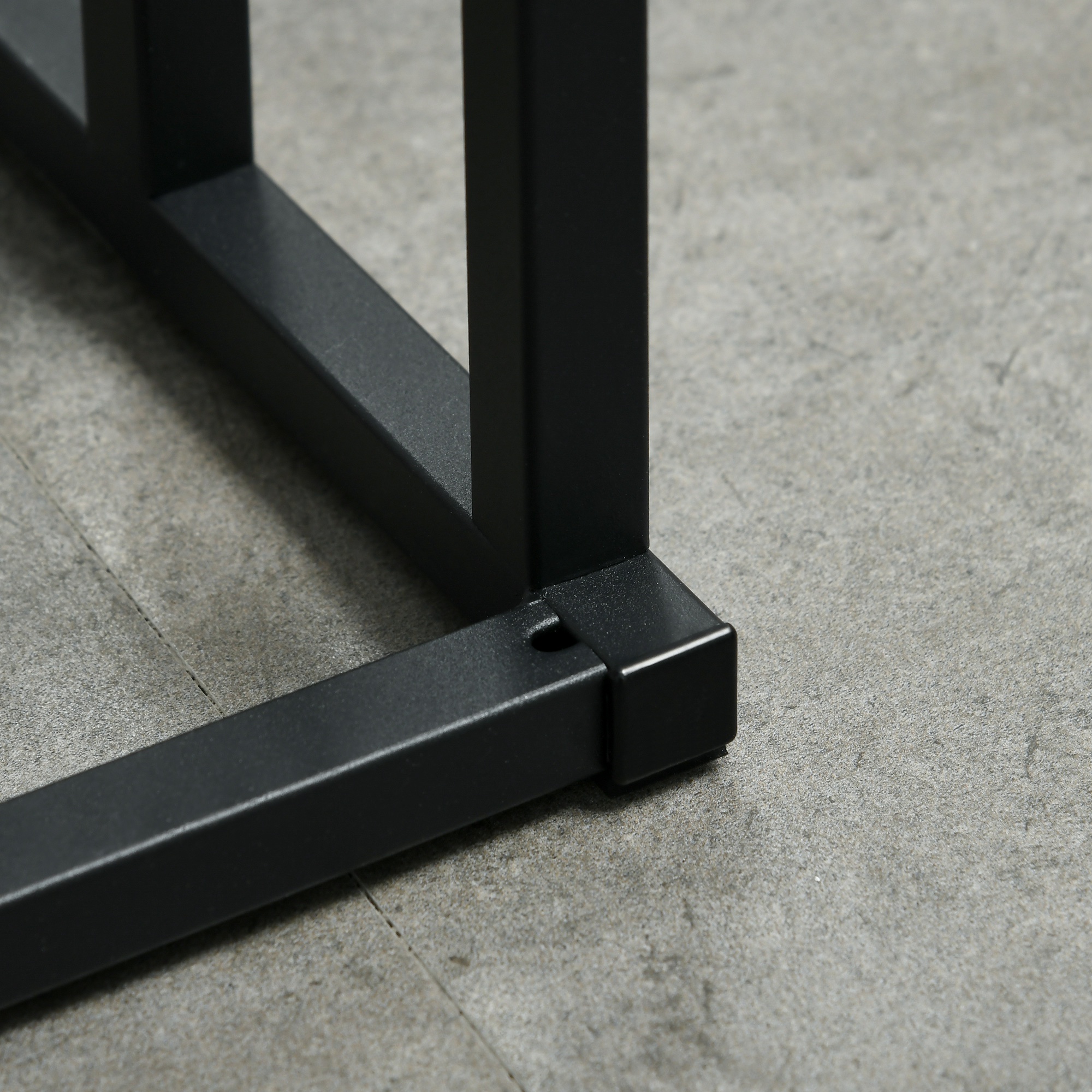 Handtuchhalter Handtuchalter-Set 3 Handtuchstangen, Industriedesign, Bambus, 45 x 22,5 x 86 cm, Schwarz + Natur