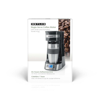 Einzelportions-Kaffeemaschine | 0,4 l | 750 W | Timer-Funktion | isolierter Reisebecher |automatische Abschaltung | LCD-Display | schwarz