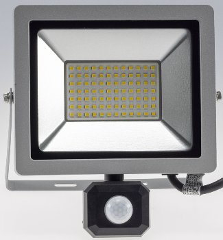 LED-Fluter SlimLine "CTF-SLT30 PIR" / 30W, IP44, 2960lm, 4200K, Bewegungsmelde