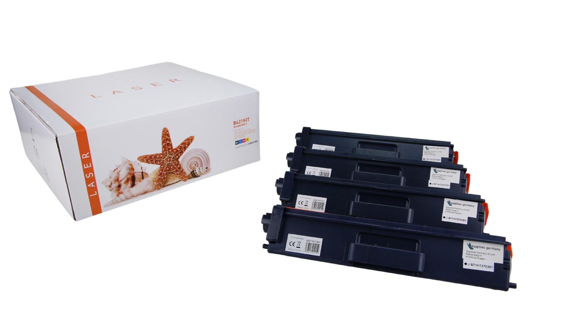 TN421KIT alternativ Toner Rainbowkit für Brother / TN421 / BK3.000 / CMY1.800 Seiten TN421KIT alternativ Toner Rainbowkit für Brother / TN421 / BK3.000 / CMY1.800 Seiten