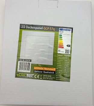 LED Licht-Panel "QCP-17Q", 17x17cm, 230V, 12W,1164 Lumen,4200K / neutralweiß