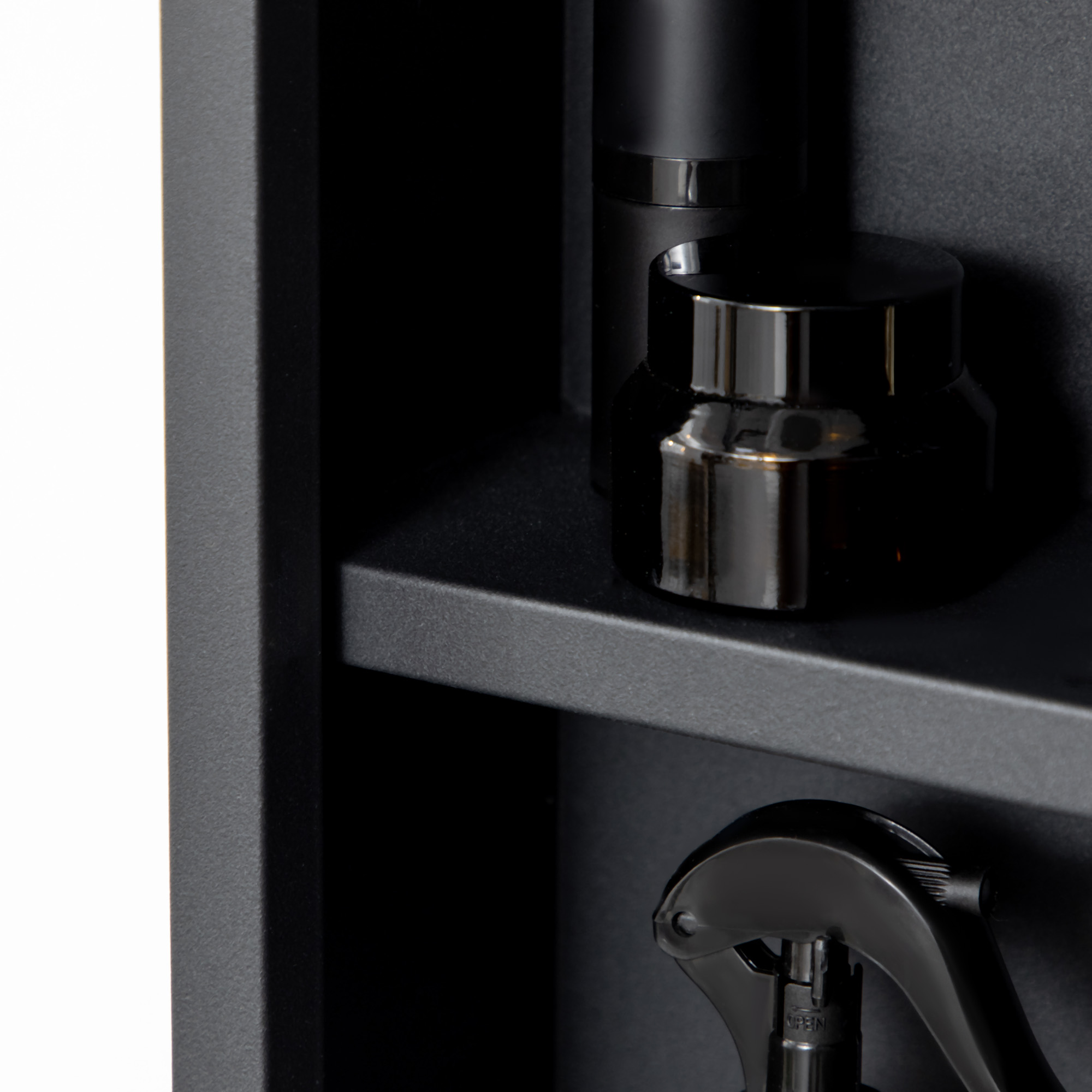 Spiegelschrank, Badschrank, 3 Regalfächer, Edelstahl, 40x12x60cm, Schwarz