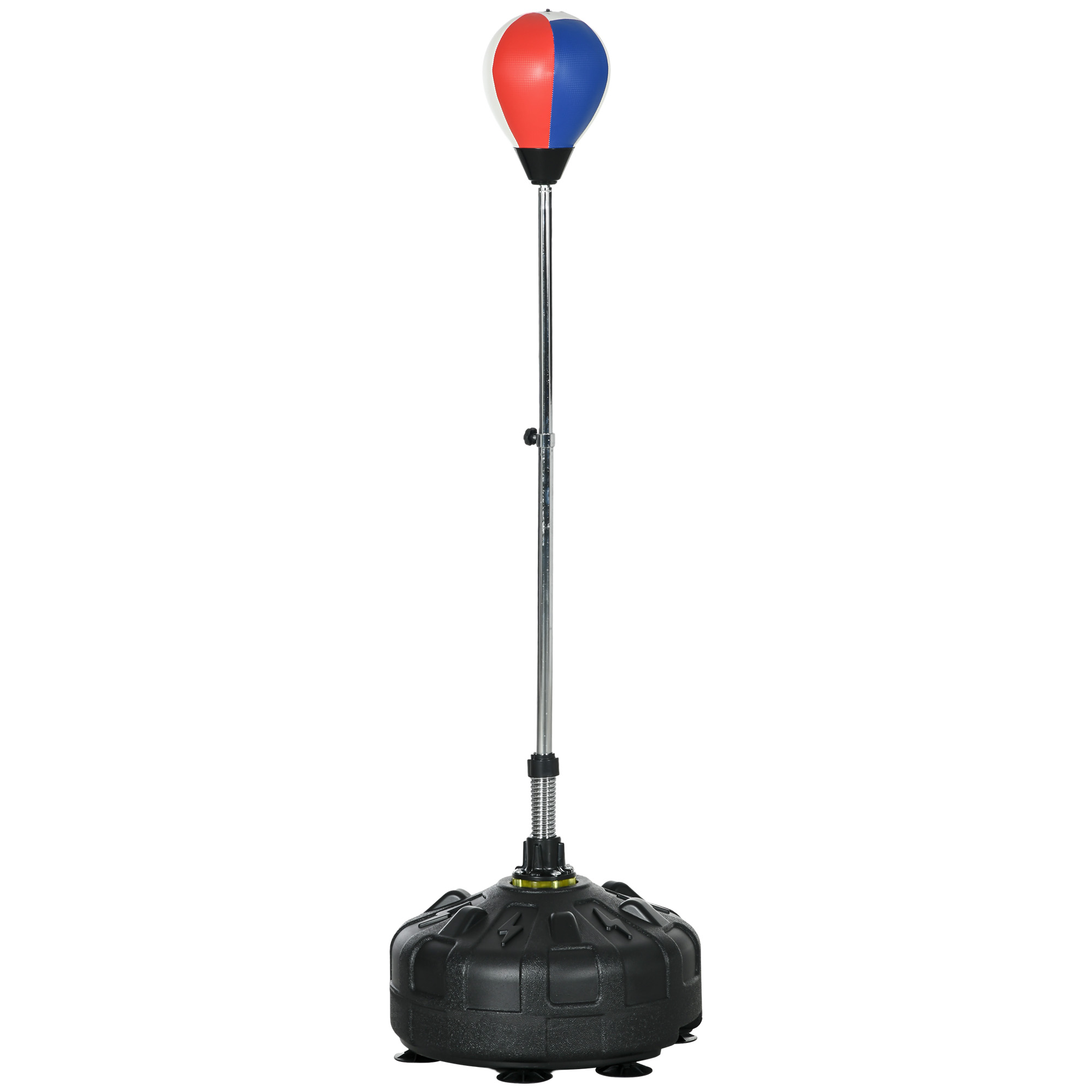 Punchingball, höhenverstellbar 147-165cm, befüllbarer Standfuß, Stahl, Schwarz+Rot+Weiß Punchingball, höhenverstellbar 147-165cm, befüllbarer Standfuß, Stahl, Schwarz+Rot+Weiß