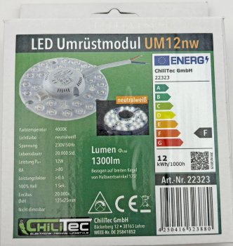 LED Umrüstmodul "UM12nw" für Leuchten / Ø125mm, 12W, 1300lm, 4000K, Magnethalter