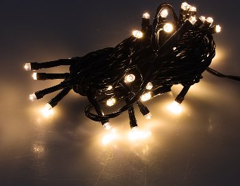 LED Aussen-Lichterkette "CT-ALK040" 4m, warmweiß, Kabel schwarz, IP44, 40 LEDs