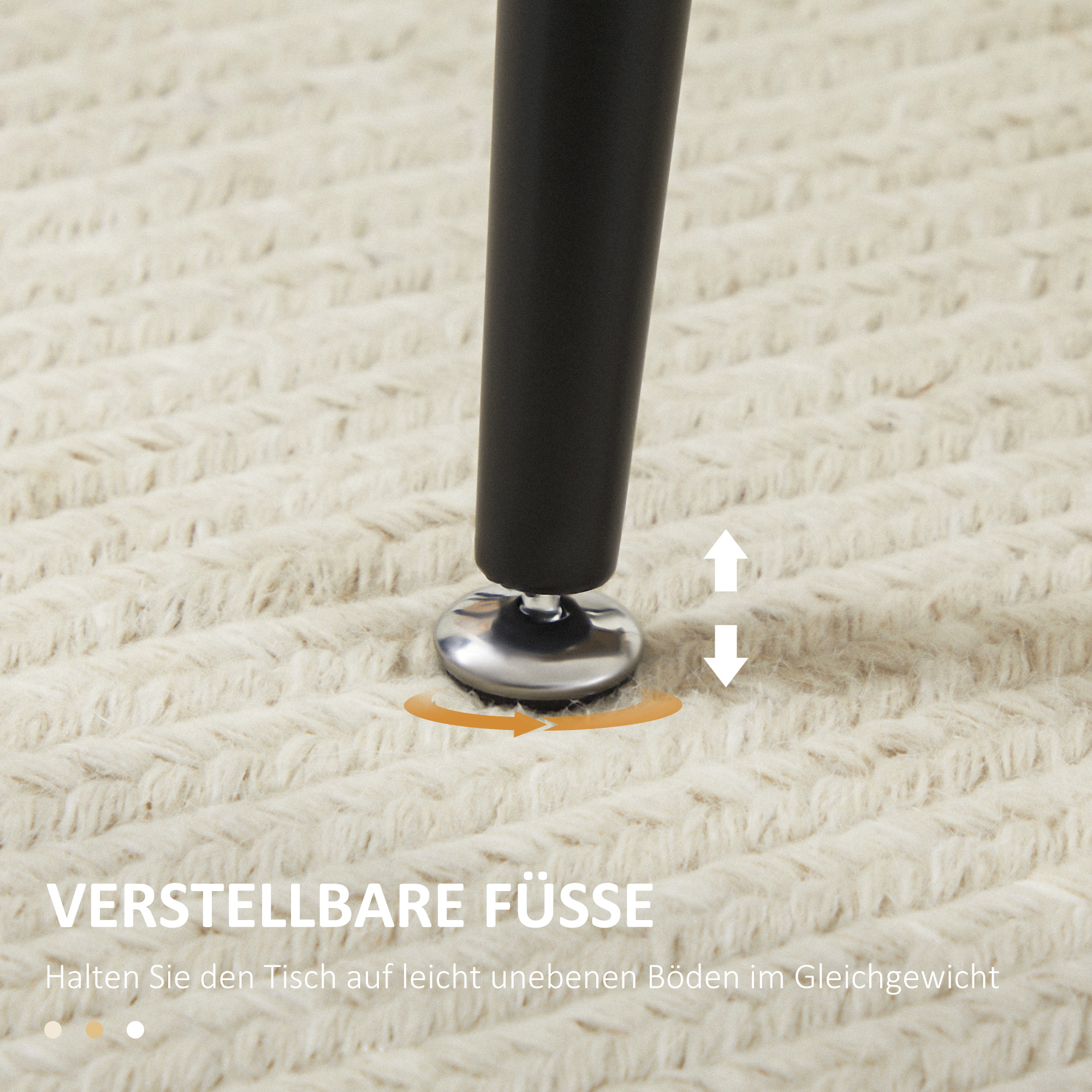 Esstisch im Skandi-Design, Küchentisch, für 4 Personen, Holzoptik, 140 cm x 80 cm x 76 cm, Natur + Schwarz