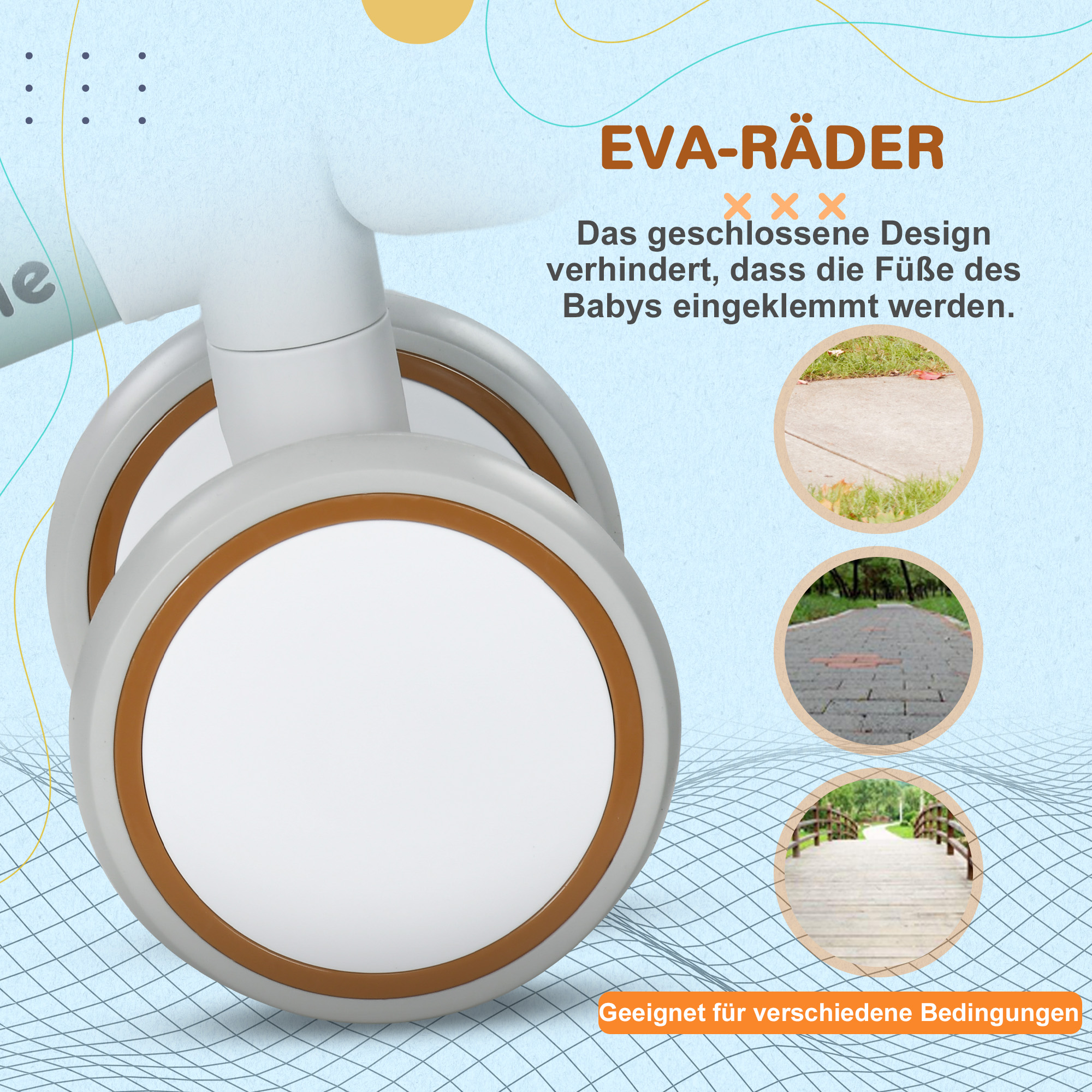 Laufrad, verstellbarer Sitz, Flüsterräder, für 1-3 Jahre, bis 20 kg, Grün/Weiß