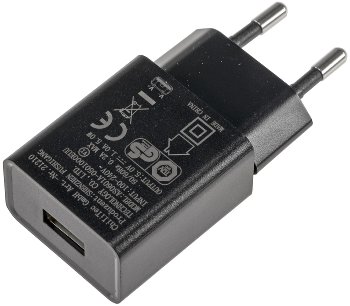 Stecker-Netzteil mit USB "CTN-0510" / Ein 110-240V~, Aus 5V=, 1A, 5W, schwarz