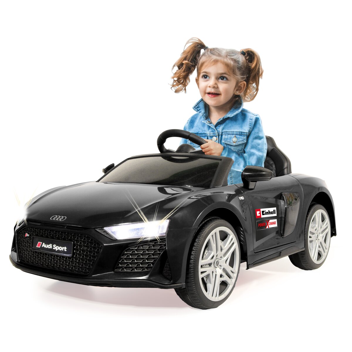 Kinderfahrzeug Audi R8 Spyder 18V schwarz Einhell Power X-Change inkl. Starter Set