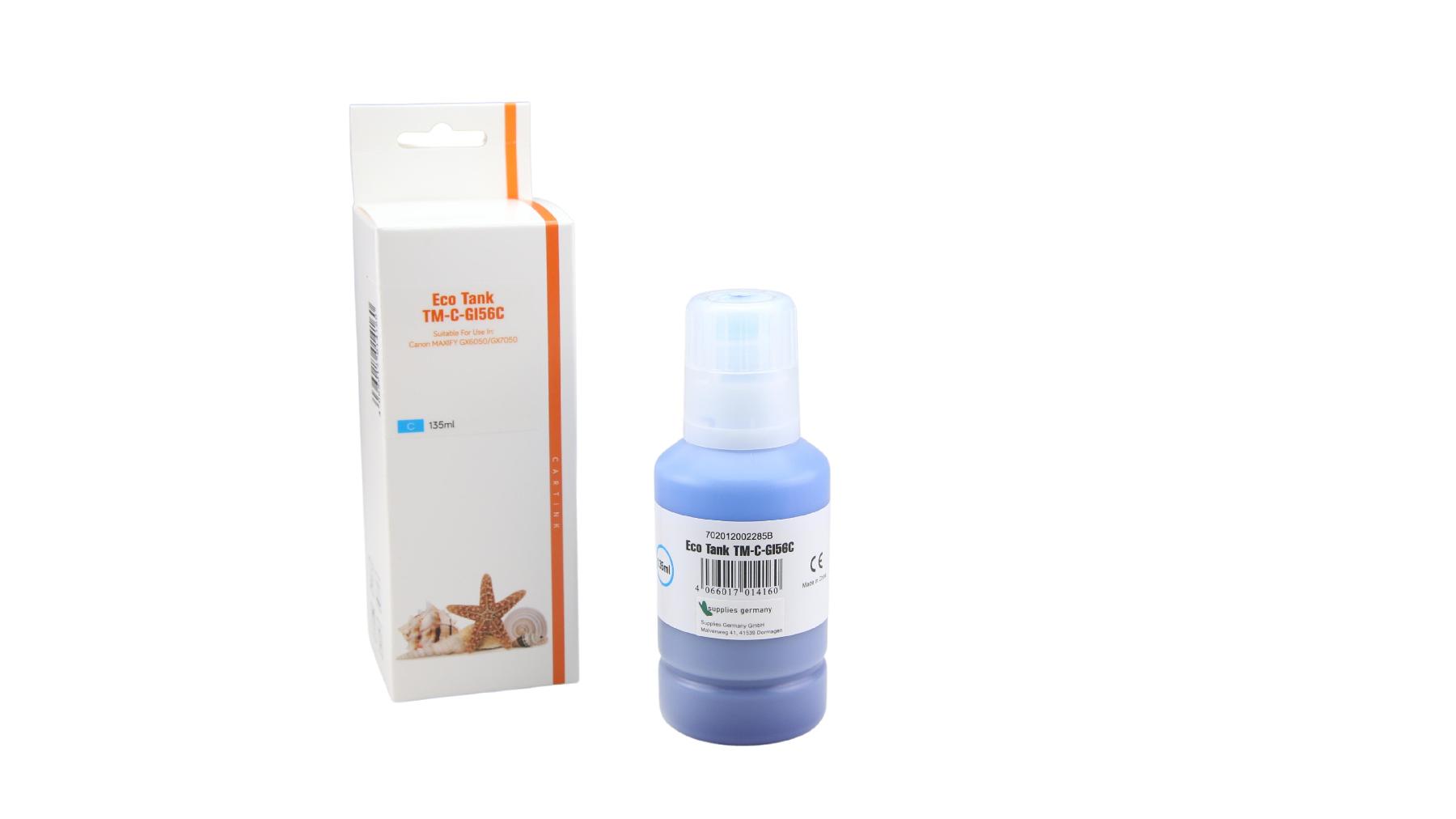 GI56C Eco Tank Nachfüllflasche Cyan für Canon / GI56 / 135ml GI56C Eco Tank Nachfüllflasche Cyan für Canon / GI56 / 135ml