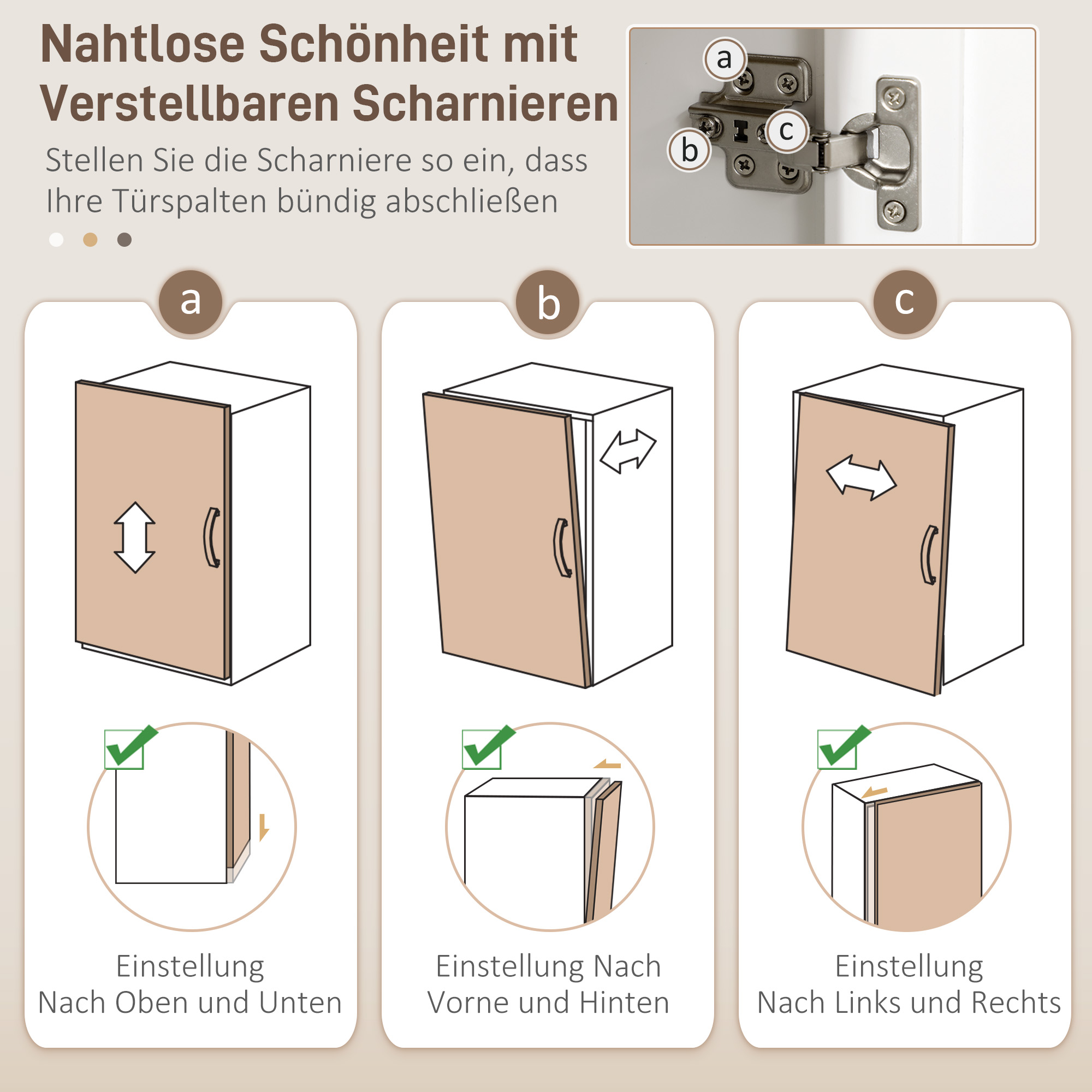 Küchenschrank im Landhausstil, 1 Vitrine, 1 offenes Regal, 1 Schublade, 2 Schränke, Natur + Weiß