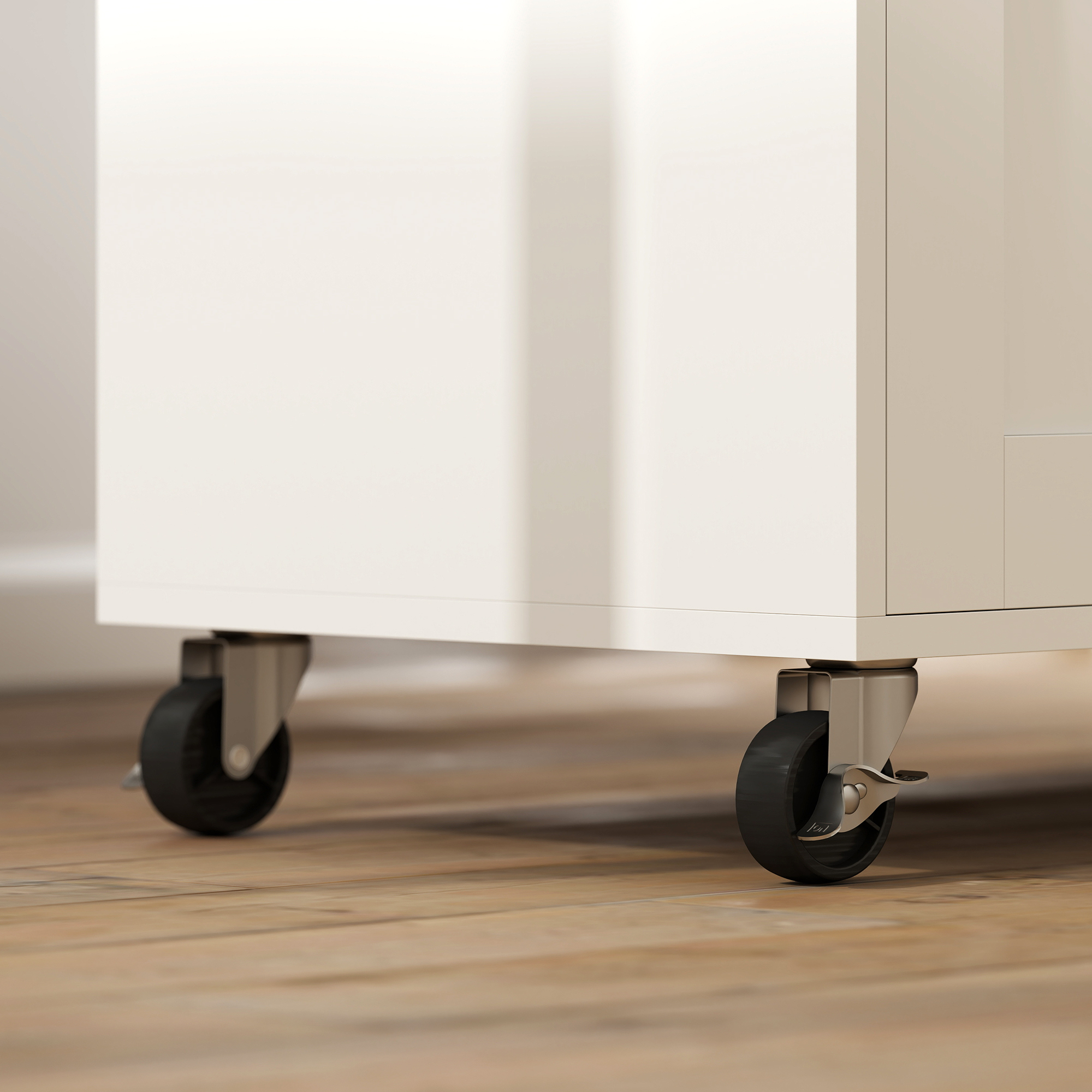 Kücheninsel, Küchenwagen auf Rollen, mit abklappbarer Arbeitsplatte, Schublade, Ablage, 120 x 68 x 85 cm, Weiß