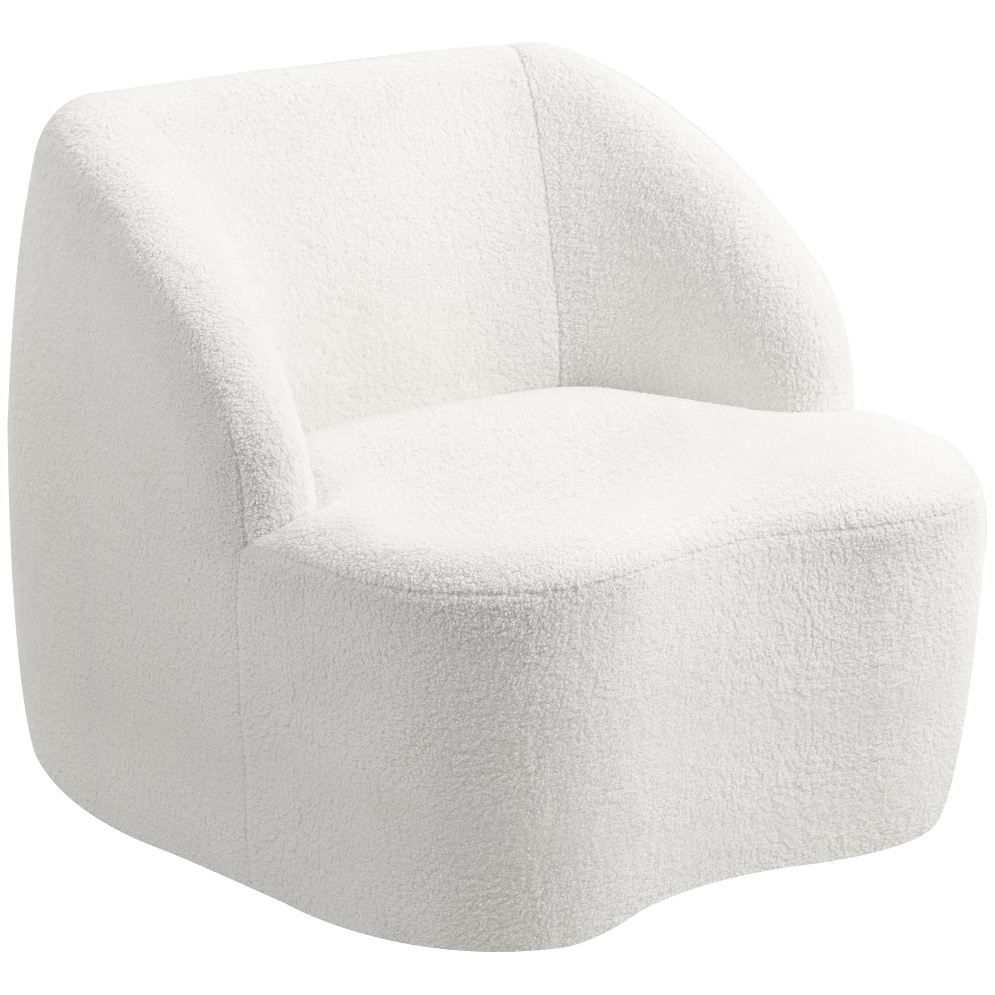 Moderner Sessel mit Fleece-Polsterung, kuscheliger Polstersessel für Wohnzimmer, Schlafzimmer, Homeoffice, Cremeweiß