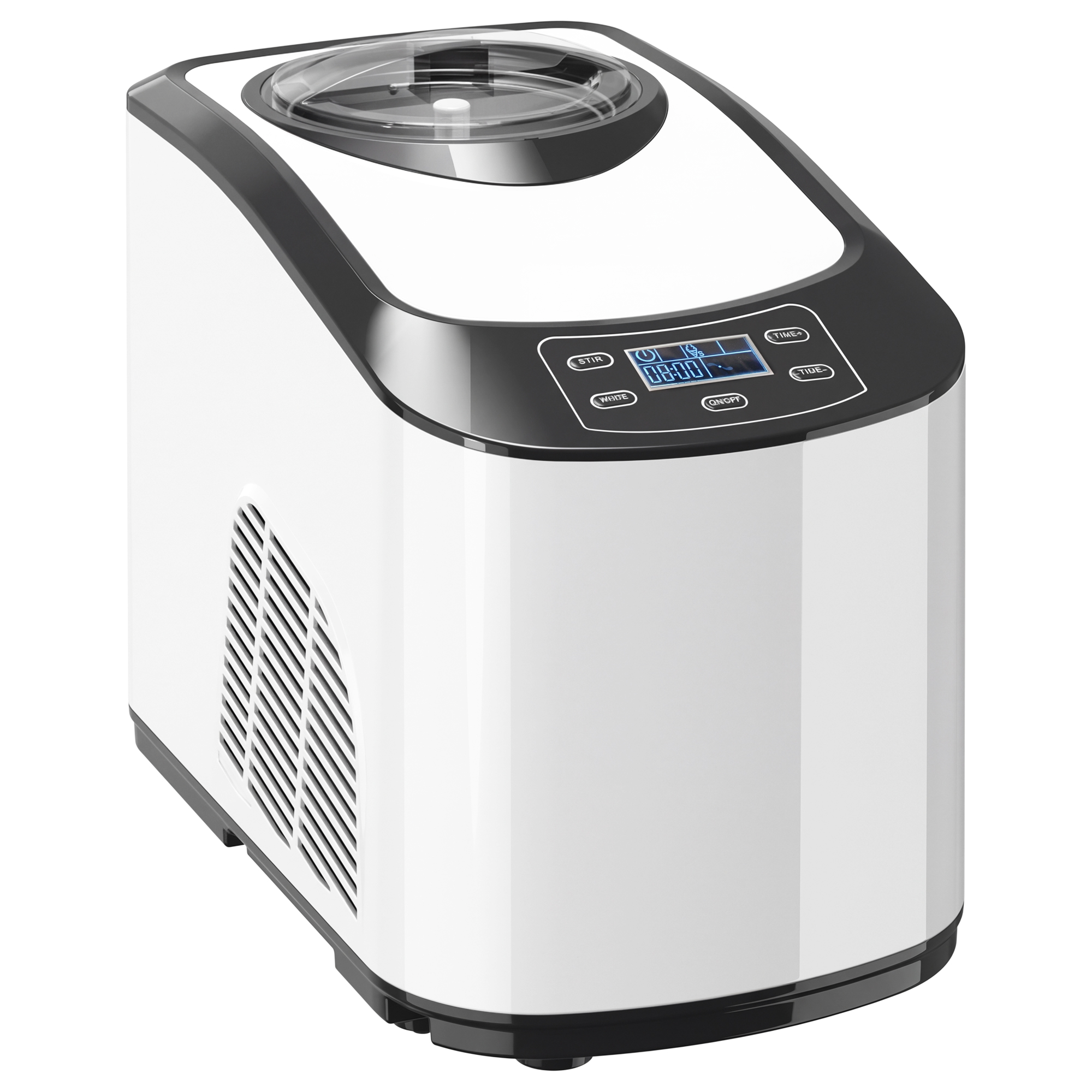 Eismaschine ohne vorfrieren mit eingebautem Kompressor, 1,5L, Weiß