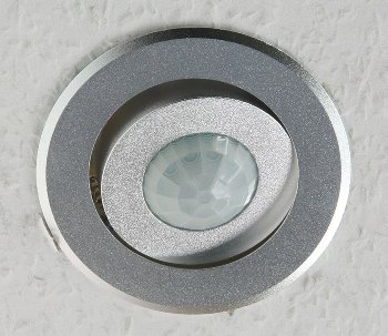 Decken-Einbau-Bewegungsmelder 360° Alu, PIR Sensor, 6m, schwenkbar, silber