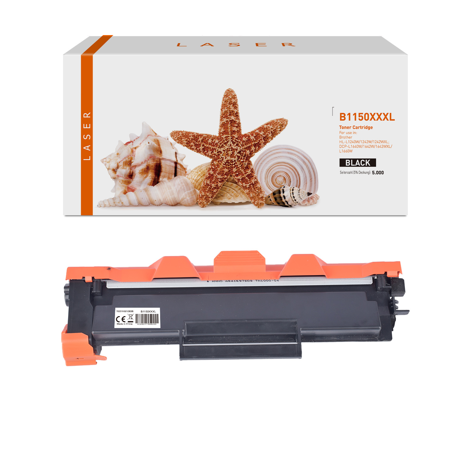 Toner schwarz, alternativ zu Brother TN-1150, 5000 Seiten