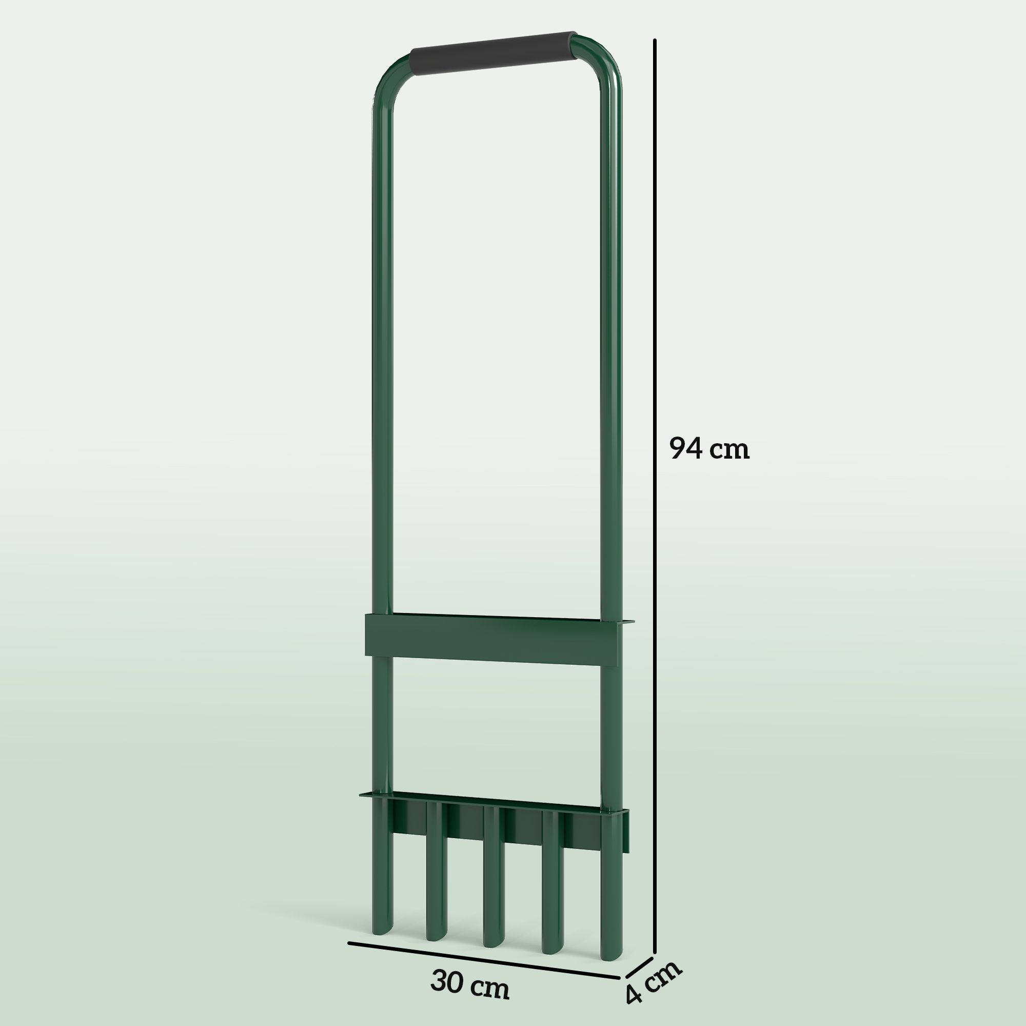 Rasenlüfter Aerifizierer für Rasen 30cm Breite Manuell Rasenbelüfter mit rutschfest Griff für Garten Höfe Dunkelgrün