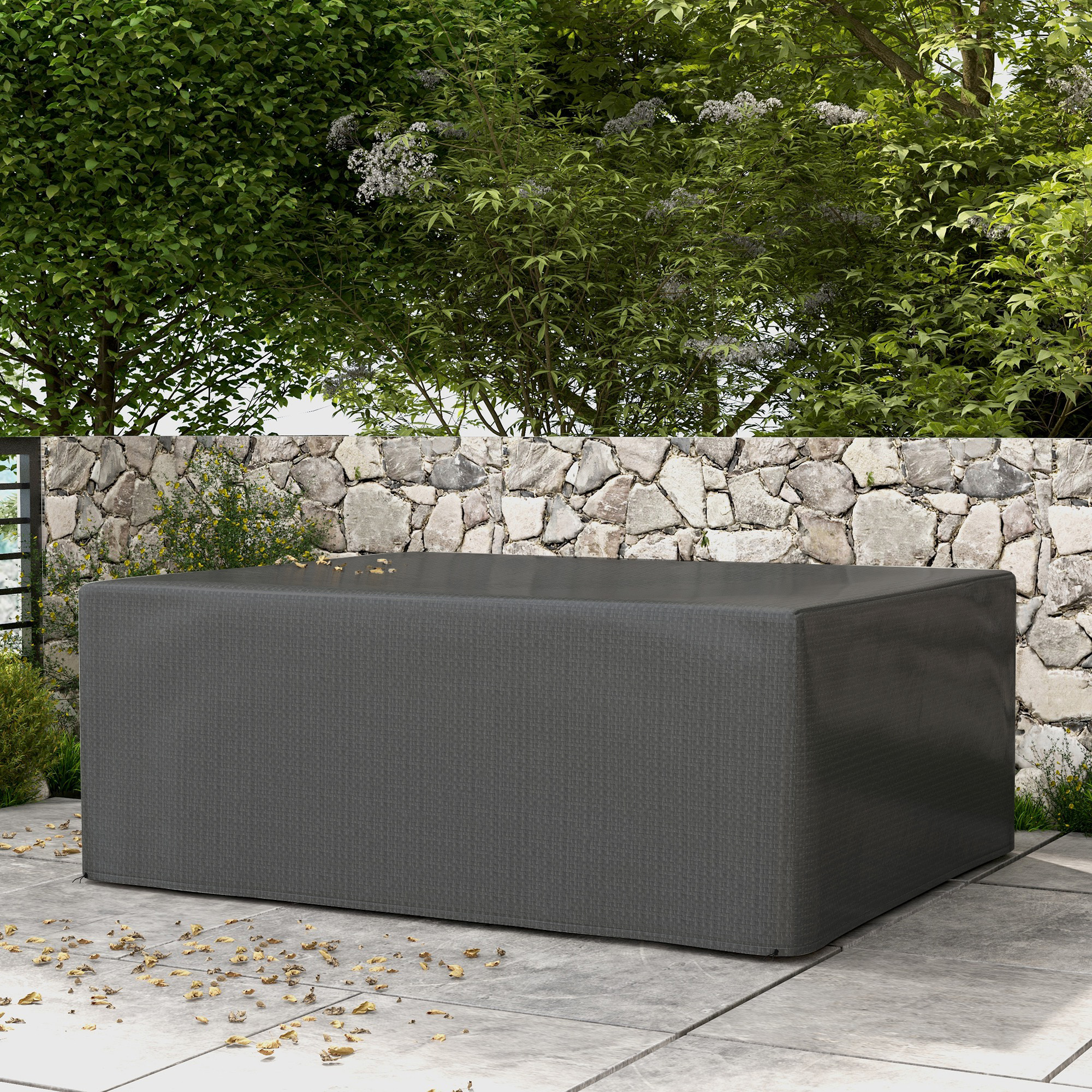 Schutzhülle für Gartenmöbel Winterfest Wasserdicht Abdeckung Anti-UV Abdeckplane 235 x 190 x 90cm Grau