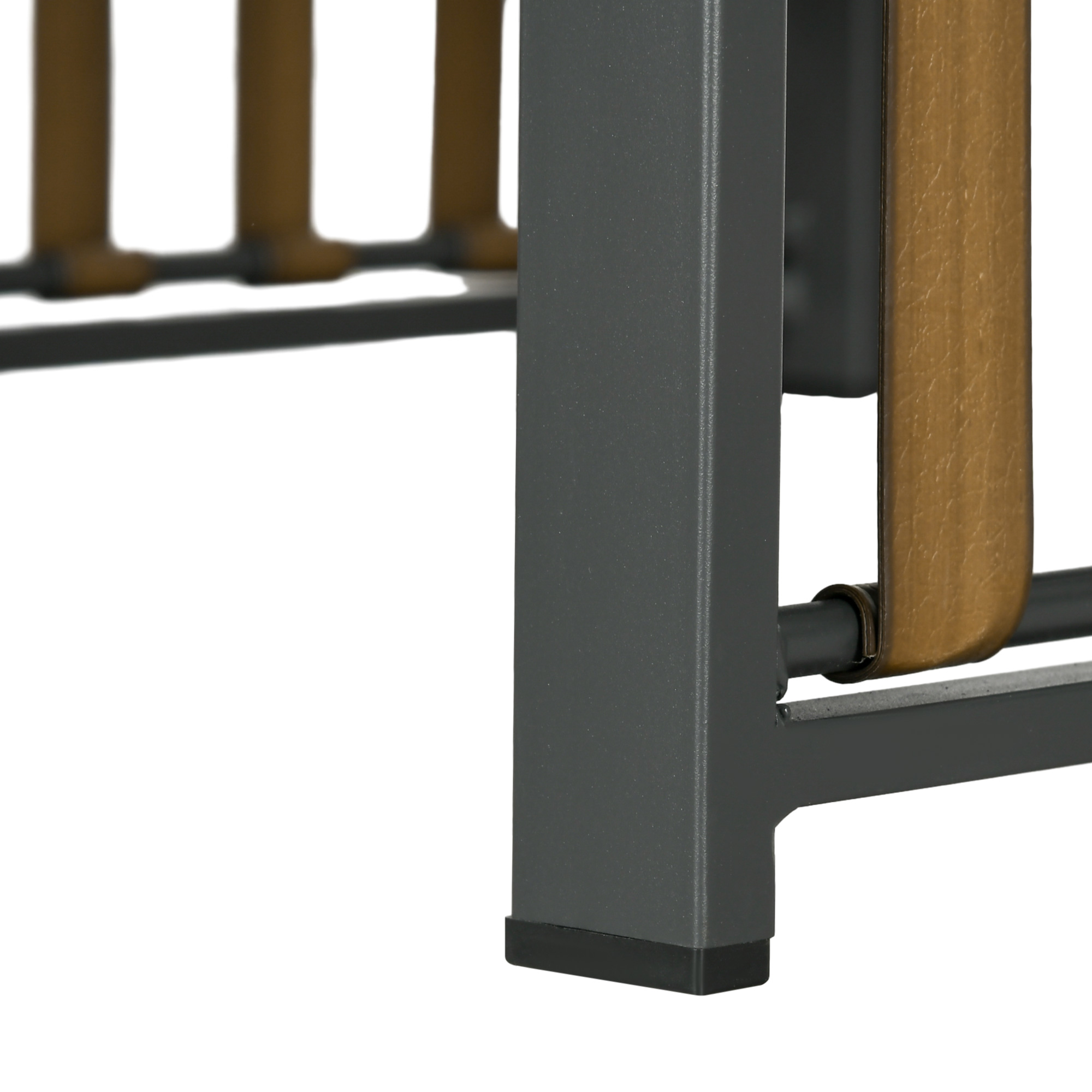 Gartengarnitur, 3-teilig, inkl, Sitzkissen, Holzdekor, rostfreier Metallrahmen, Grau