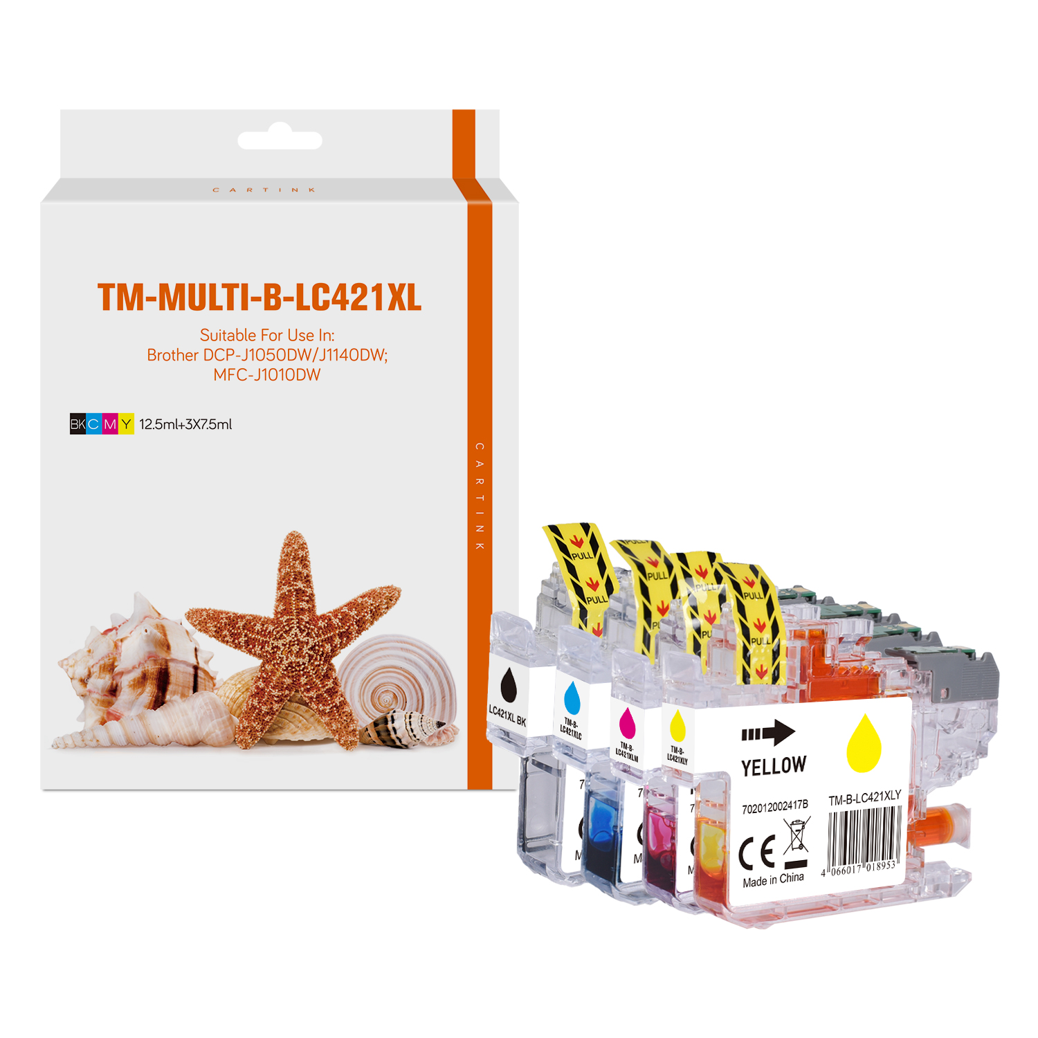 Multipack LC421XL alternativ Tinte für Brother  / LC421XLVAL / BK12,5ml / C,M,Y7,5ml