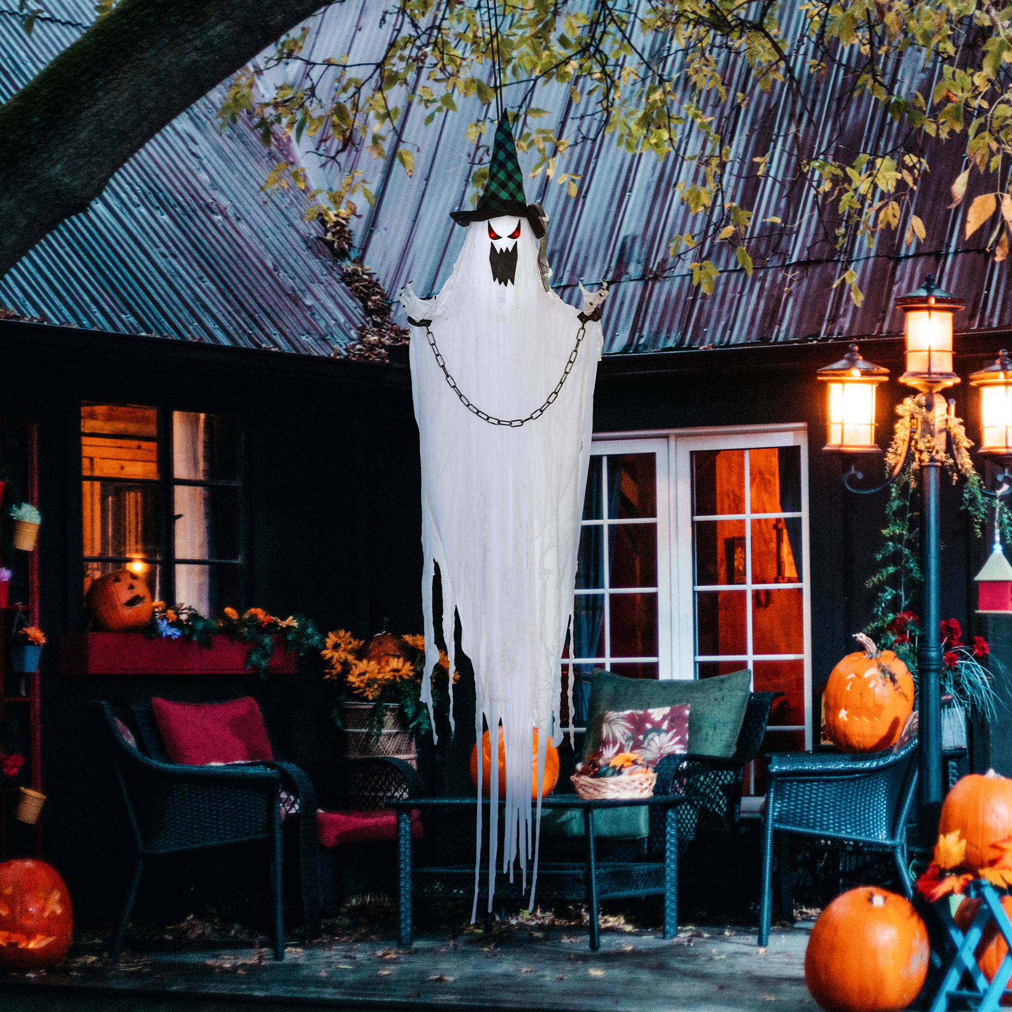 Geister-Dekoration für Halloween, Grusel-Heulen und Bewegung, batteriebetrieben Geister-Dekoration für Halloween, Grusel-Heulen und Bewegung, batteriebetrieben