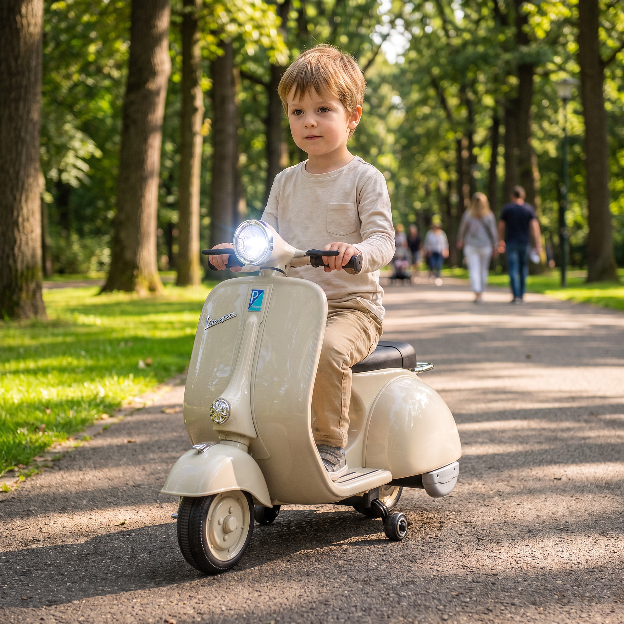Elektro Motorrad Kinder 6 V Elektromotorrad mit Stützrädern, Lithium-Akku, Softstart, Musik, USB Scheinwerfer Hupe