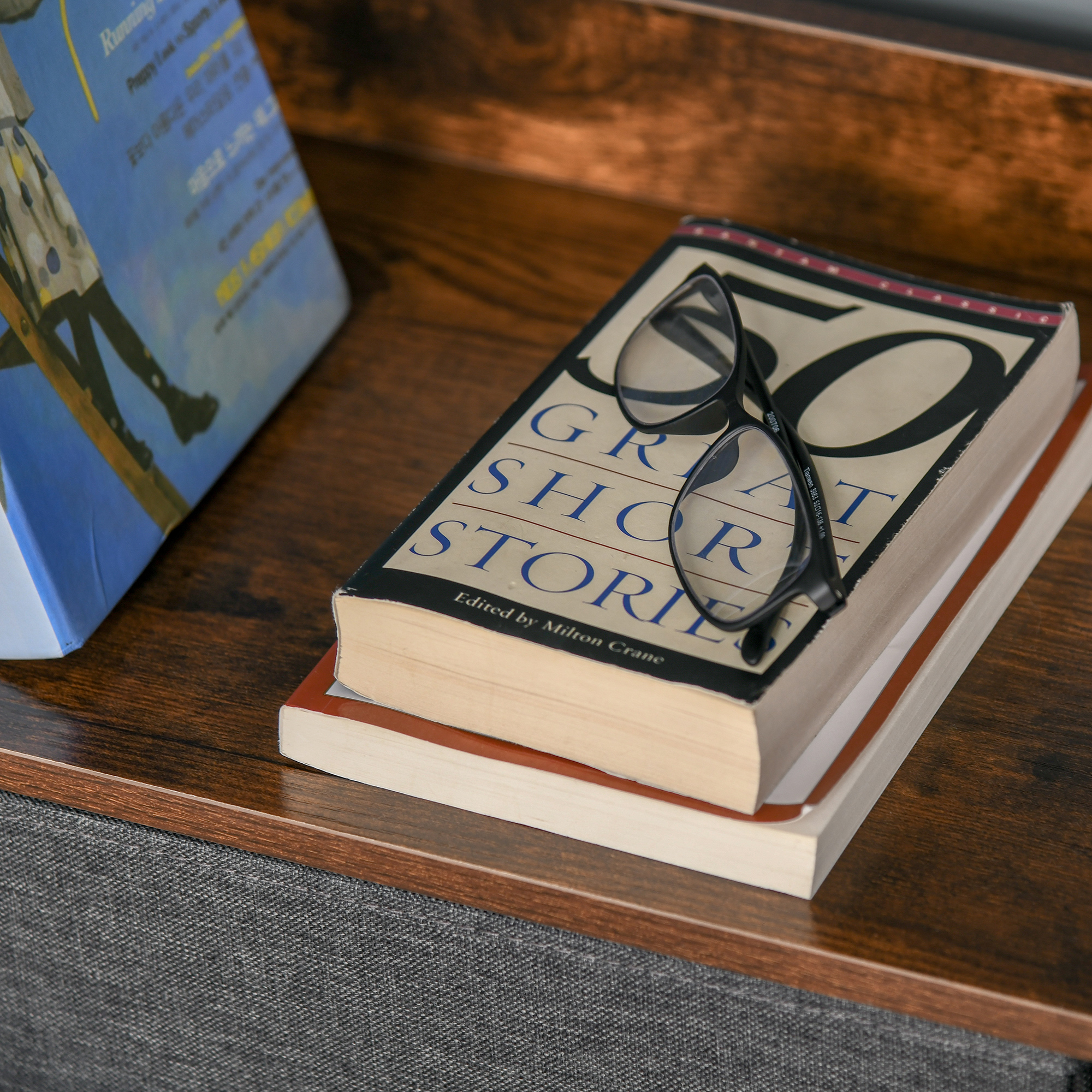 Kommode mit 4 Schubladen aus Leinen Aufbewahrungsschrank mit Ablage Griffen Schwarz