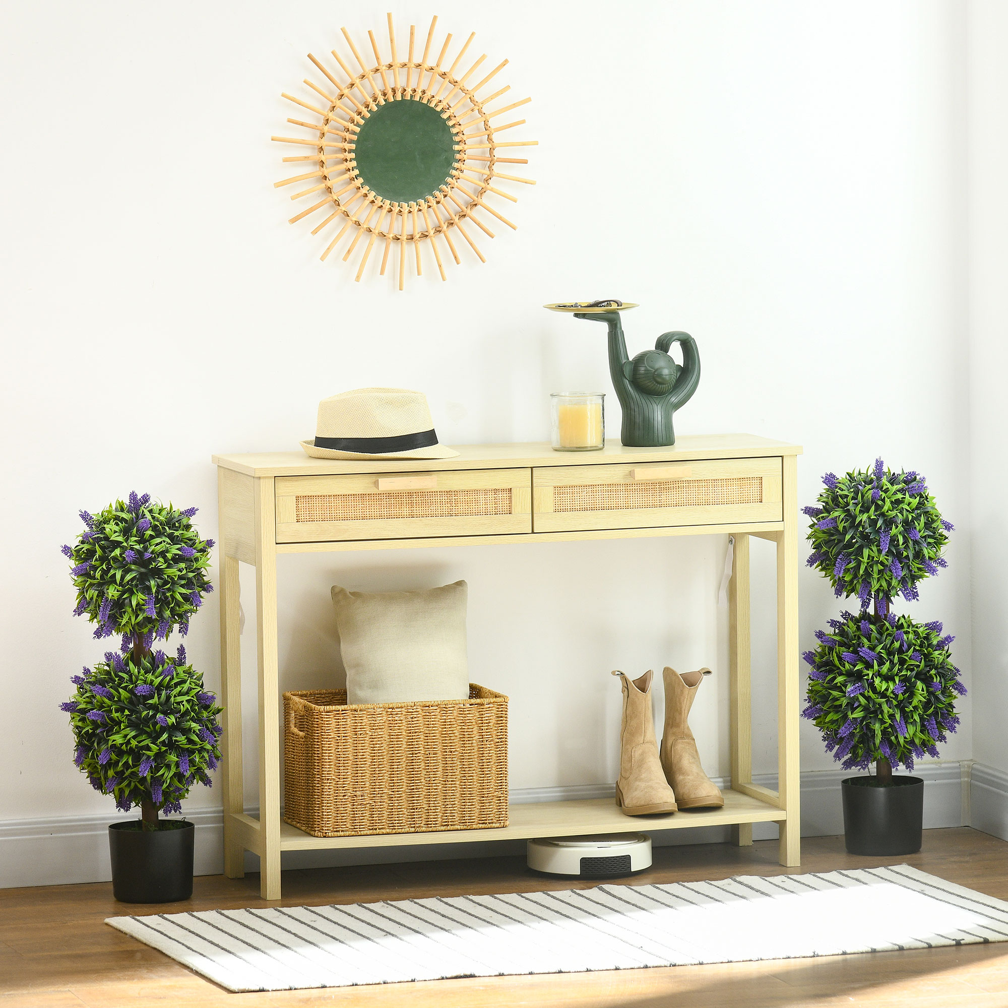 2er-Set Künstliche Pflanzen, UV-beständige Kunstpflanze im Blumentopf, 70 cm Zimmerpflanze für Wohnzimmer, Garten