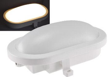 LED Oval-Armatur "FRL-O 12" IP44 / Feuchtraum-Leuchte, 13W, 940lm, 3000K
