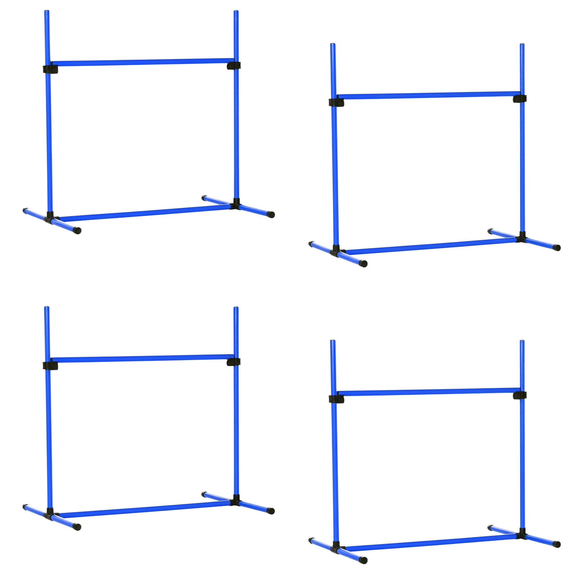 Agility Set Hunde 4-teiliges höhenverstellbar Agility-Ausrüstung Sprungstangen-Set Steckhürdenset mit 4 Hürden Tragetasche Koordinationstraining Sprungstangen-Set für Spiele Training