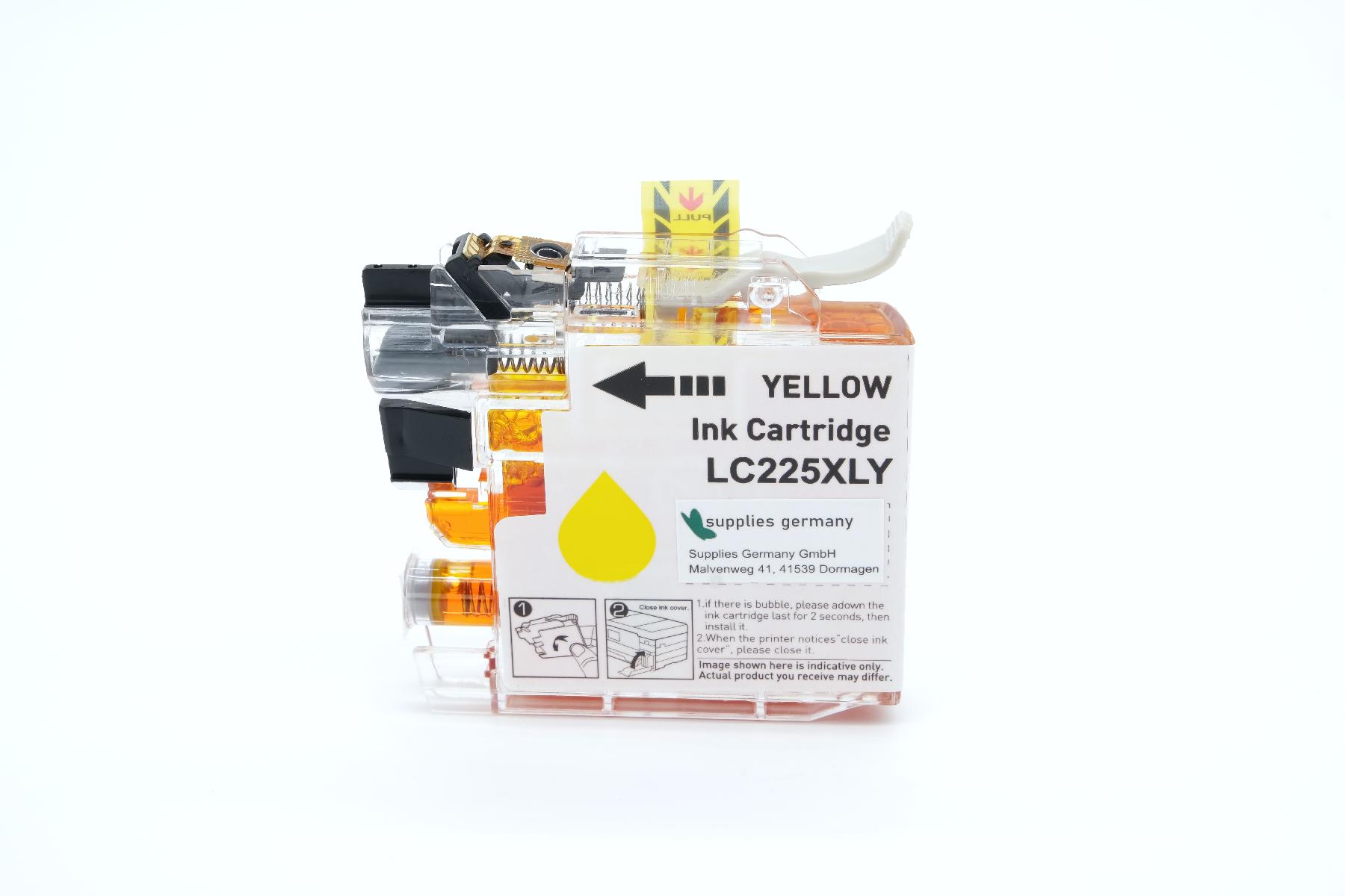 LC225XLY alternativ Tinte gelb für Brother / LC225XLY / 11ml