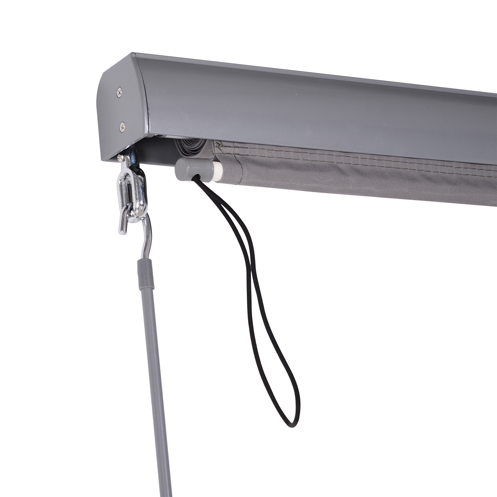 Senkrechtmarkise Balkonmarkise Vertikalmarkise Windschutz Seitenrollo Sichtschutz mit Handkurbel Polyesterstoff+Aluminium Grau 200 x 120 cm